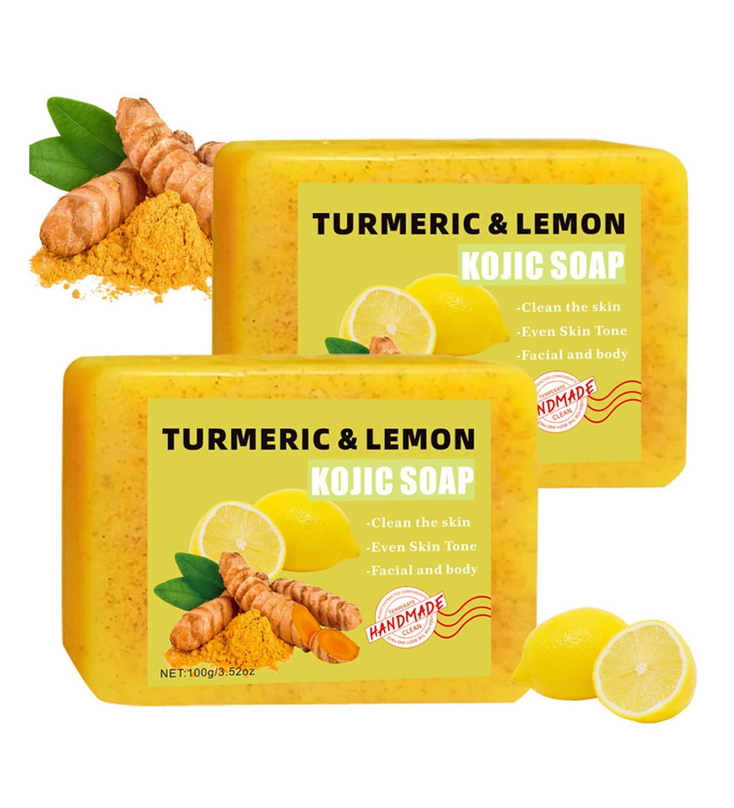  MEITREND Tourmeric Kojic Acid Lemon Turmeric Soap for Removing Dark Spots from Face and Body Turmeric and Kojic Acid Soap Lemon Shine Soap - Cleanser - 2 Pack - Buy Online on GoSupps.com