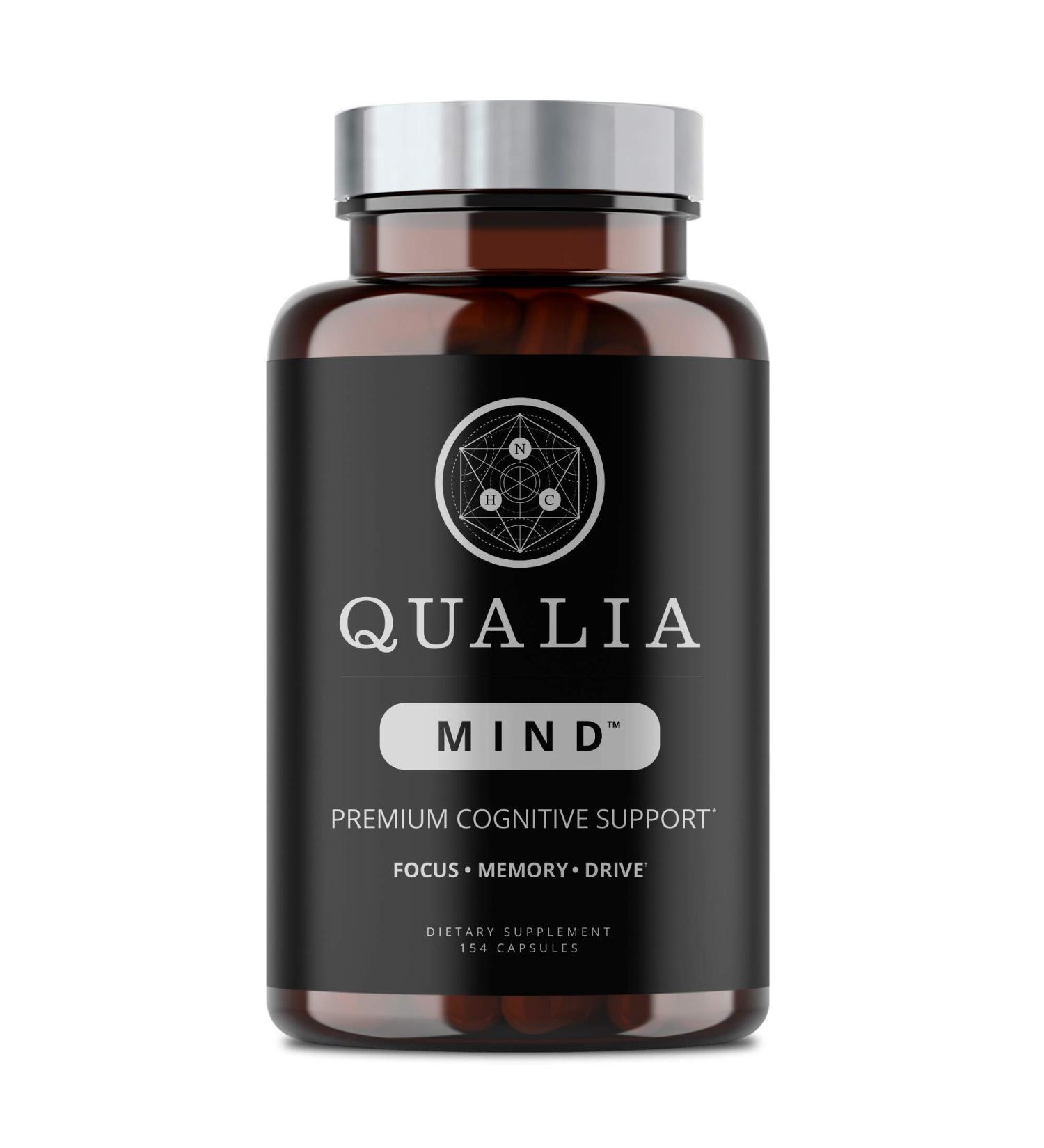 Qualia Mind Nootropic Supplement - Enhanced Memory & Focus Formula with 27+ Brain Boosters - Ginkgo biloba, Alpha GPC, Bacopa Monnieri - 154 Count - Buy Online on GoSupps.com