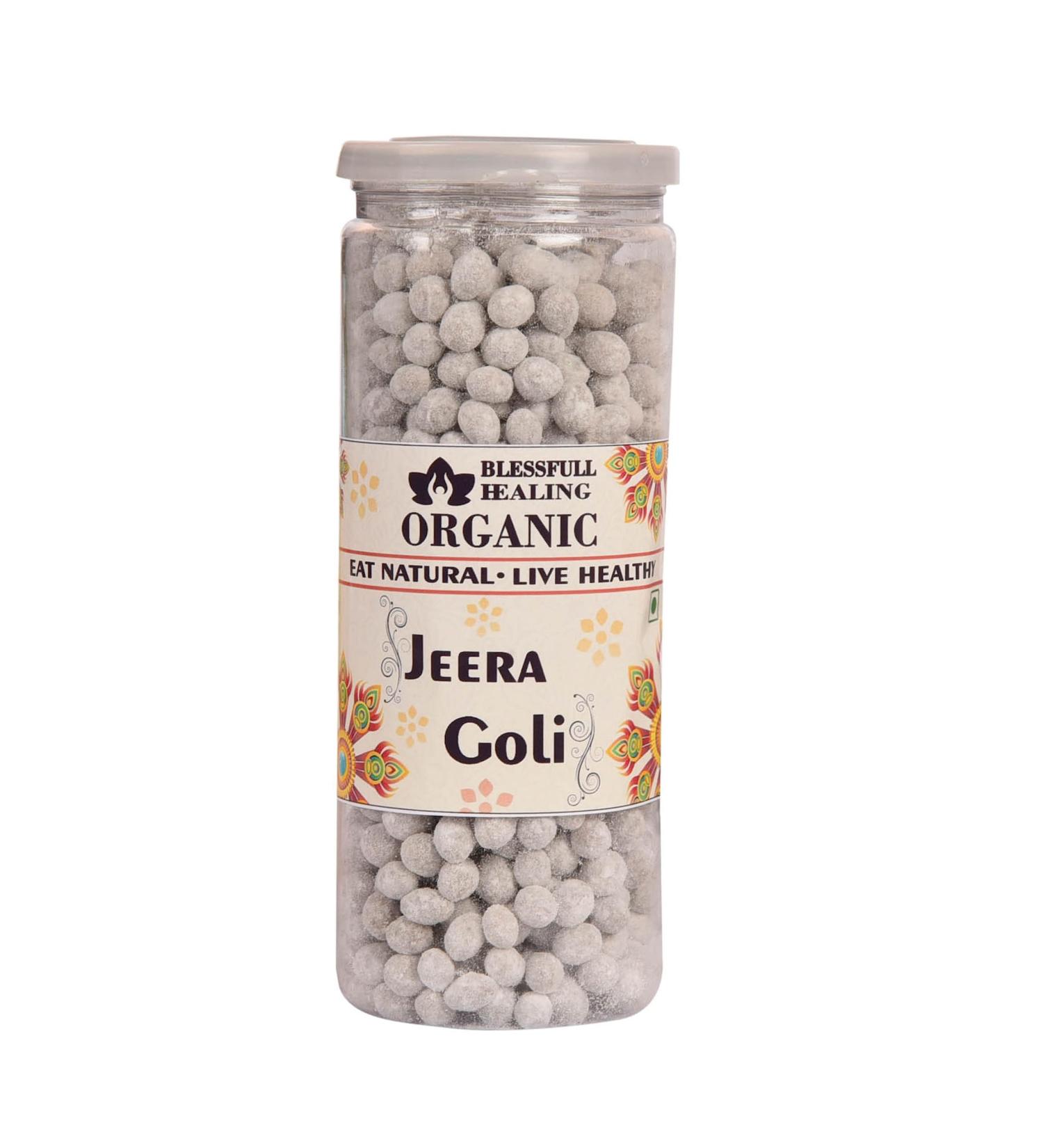 Blessfull Healing Organic Jeera Goli 250 Gram Airtight Container (Packing May Vary)