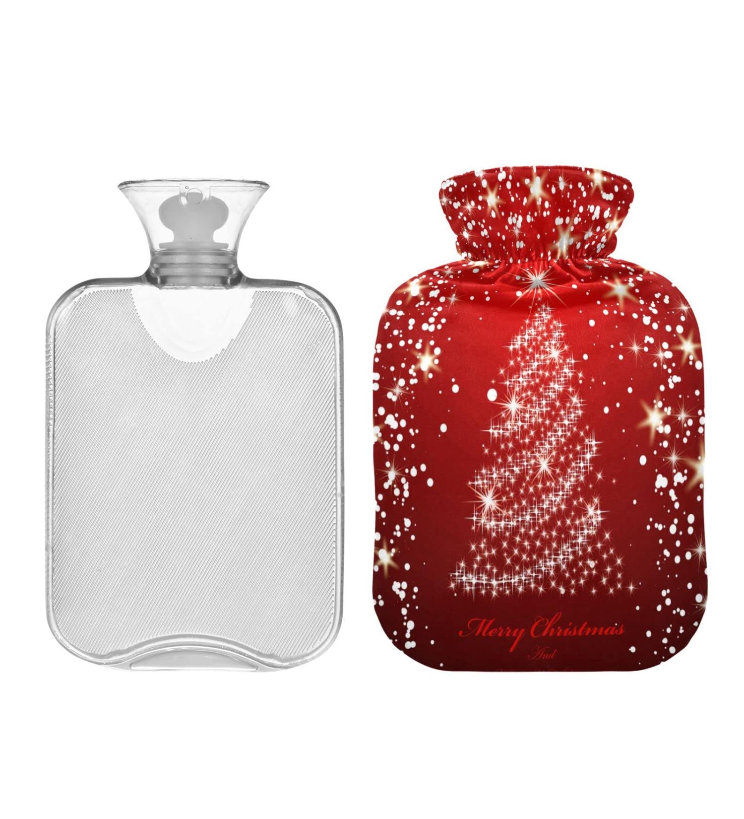 KCLDECI 2L Hot Water Bottle with Cover - Christmas Tree Design for Pain Relief Foot Warmer & Hot/Cold Therapy - Buy Online on GoSupps.com