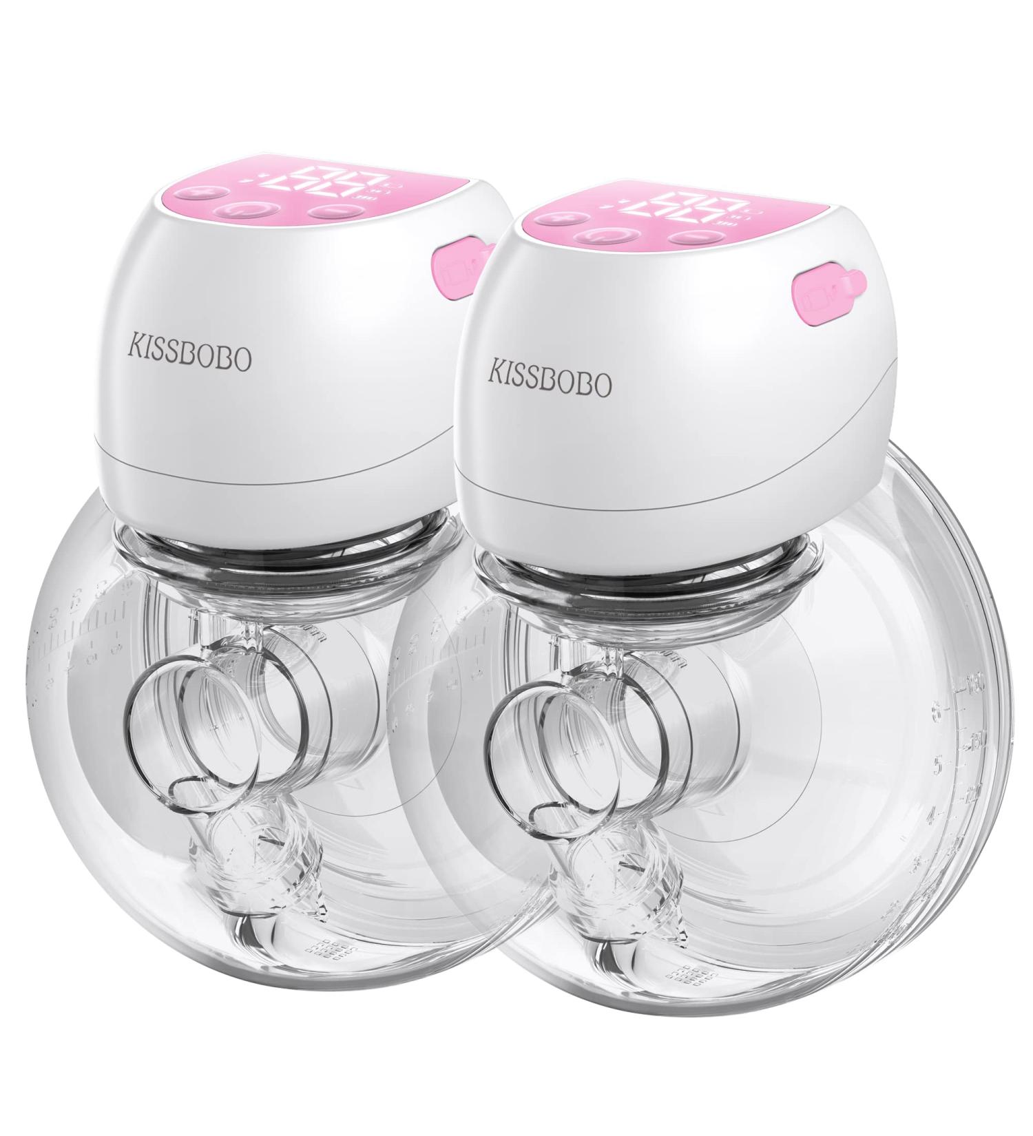 Wearable Breast Pump Plainless Electric Hands Free 2 Modes & 9 Levels with LCD Display Low Noise Rechargeable Wireless Protable Breast Pump with 21mm/24mm Flanges (Pink 2PCS) Breastfeeding Pump - Buy Online on GoSupps.com