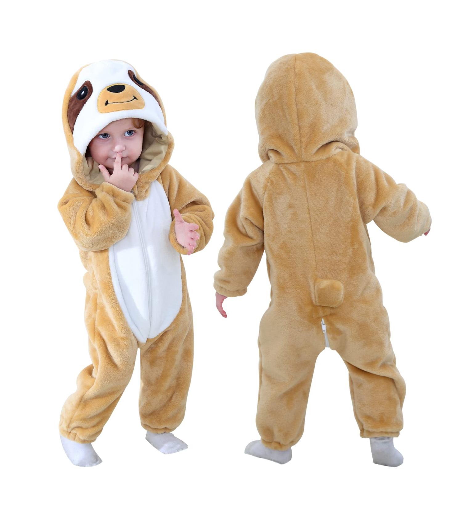 Doladola Baby Sloth Hooded Onesie Pajamas for 3.5-4.5 Years | Cute Cartoon Animal Romper for Boys and Girls - Buy Online on GoSupps.com
