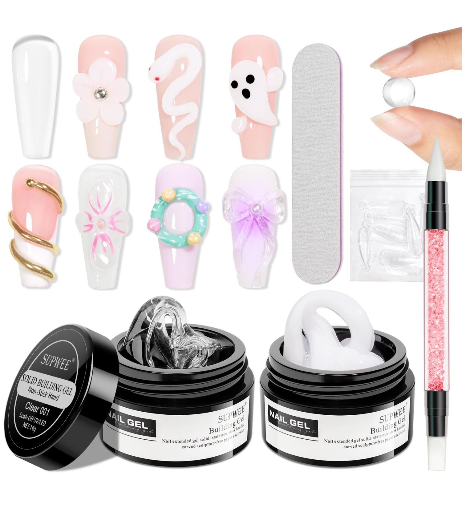  SUPWEE SUPWEE Glossy White Non-Stick 3D Nail Sculpture Gel for Rigid Nail Sculpting - Multifunctional Manicure - Buy Online on GoSupps.com