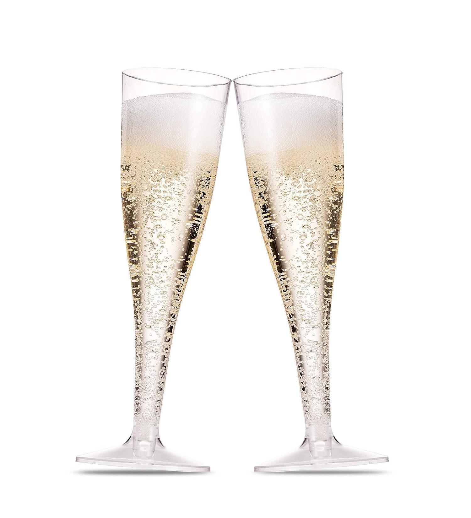 30 Pack 5 Oz Disposable Plastic Champagne Flutes - Clear Toasting Glasses for Wedding Party - Cocktail Mimosa Plastic Cups - Buy Online on GoSupps.com