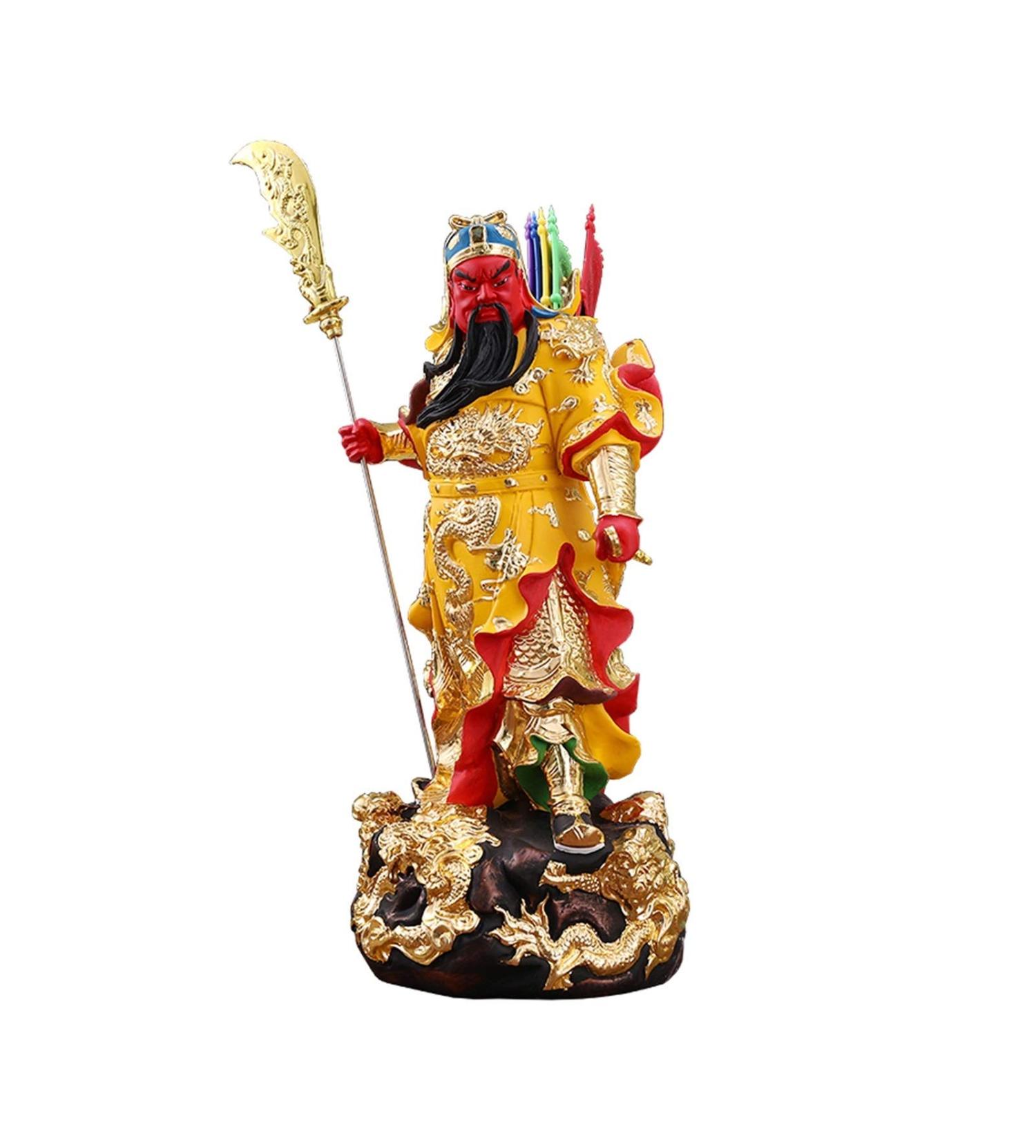 Buddha Statue Lifelike Guan Gong God of Wealth Statue 19-inch Chinese Guan Yun Chang Statue Home Shop Office Lucky Buddha Statue Gift Garden Buddha Statues - Buy Online on GoSupps.com