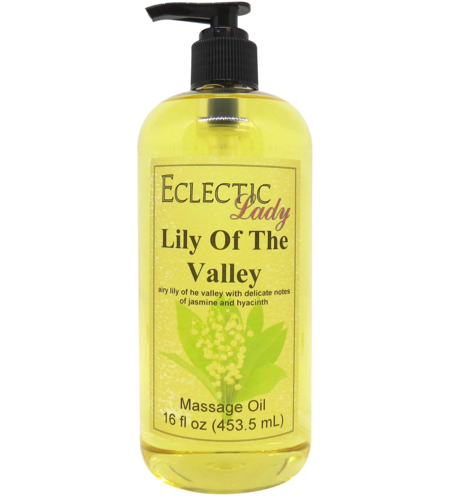 Lily of The Valley Massage Oil 16 oz | Sweet Almond & Jojoba Oil | Preservative Free | Aromatherapy & Relaxation - Buy Online on GoSupps.com