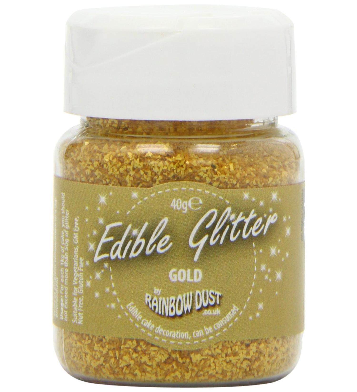 Rainbow Dust Colours Edible Glitter Gold Mini Bulk 40 g - Buy Online on GoSupps.com