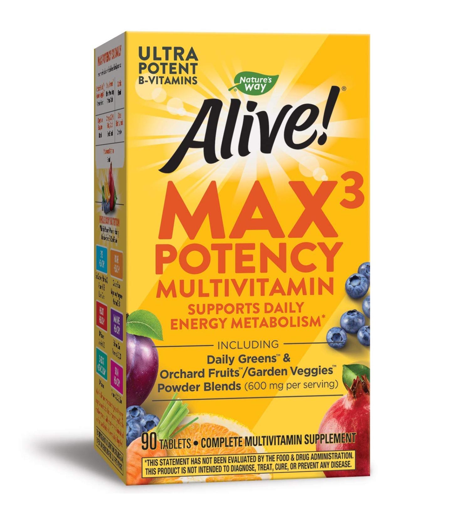 Nature's Way Alive! Max Potency Daily Multivitamin Tablets Natural 90 Count - Buy Online on GoSupps.com