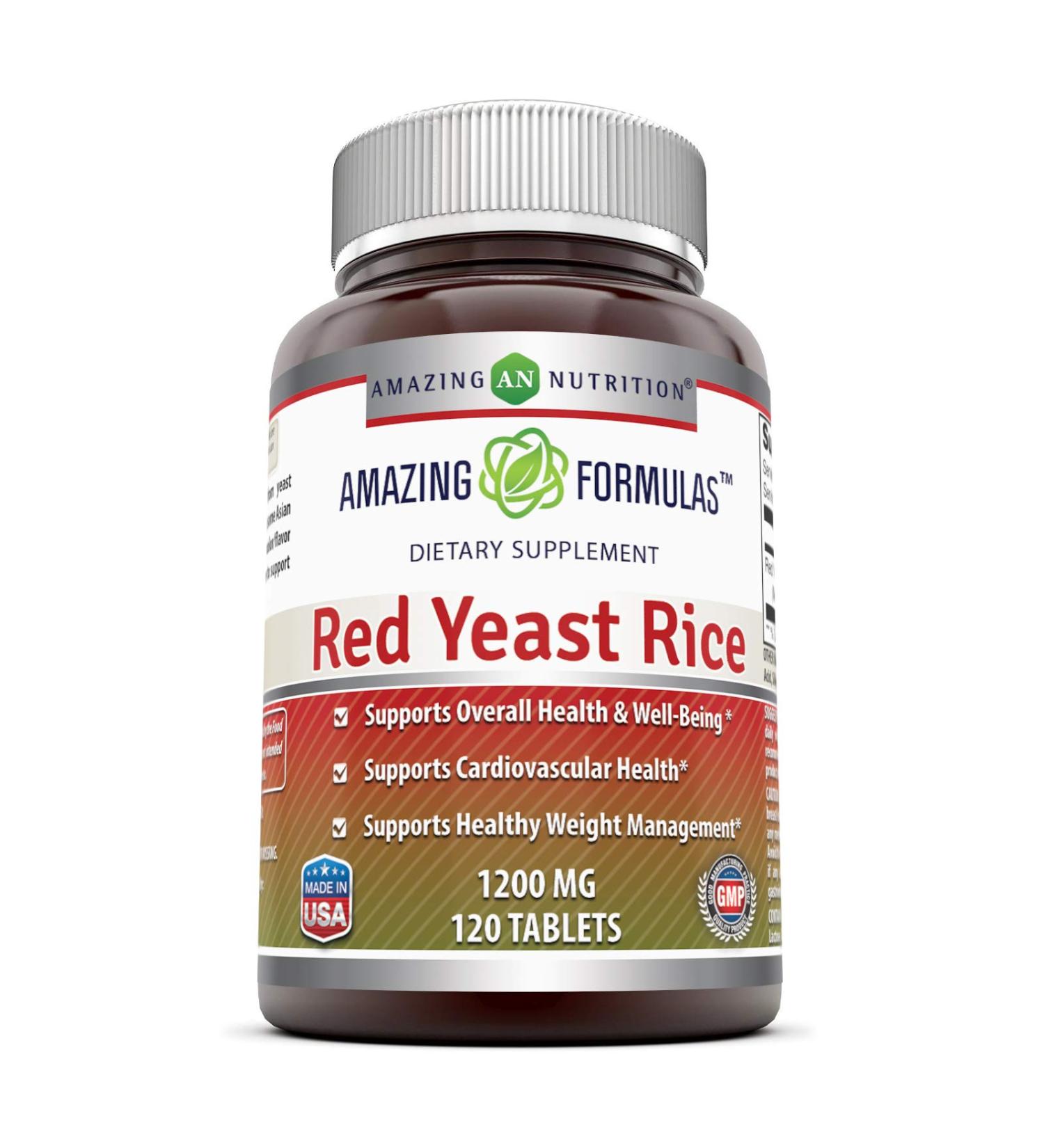 Amazing Formulas Red Yeast Rice 1200mg - 120 Tablets | Non-GMO | Buy Now! - Buy Online on GoSupps.com