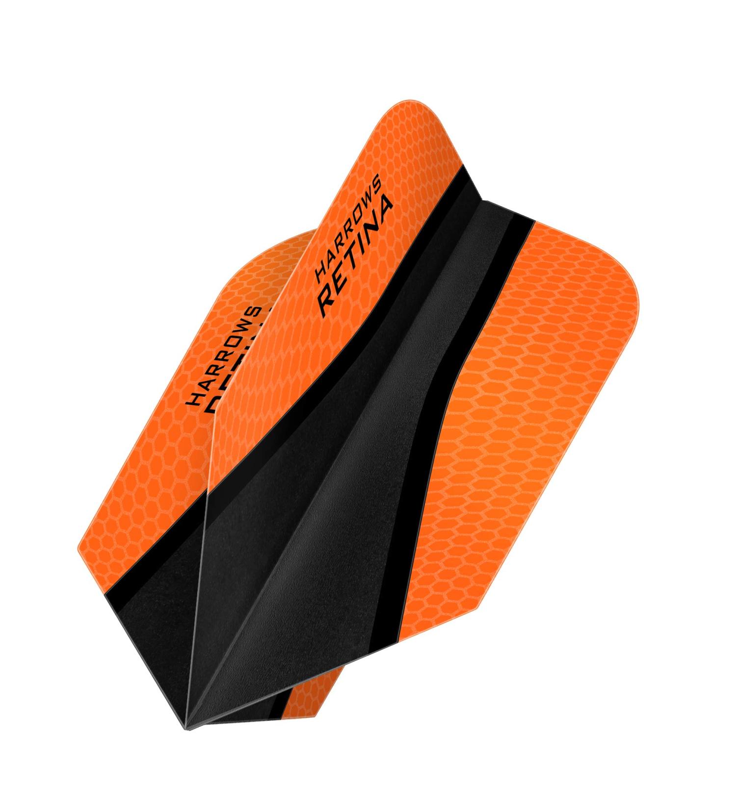 Harrows Retina X 100 Micron Dart Flights - Slim Shape, Extra Strong (Orange) | 5 Sets of 3 Flights, 15 Total - Buy Online on GoSupps.com