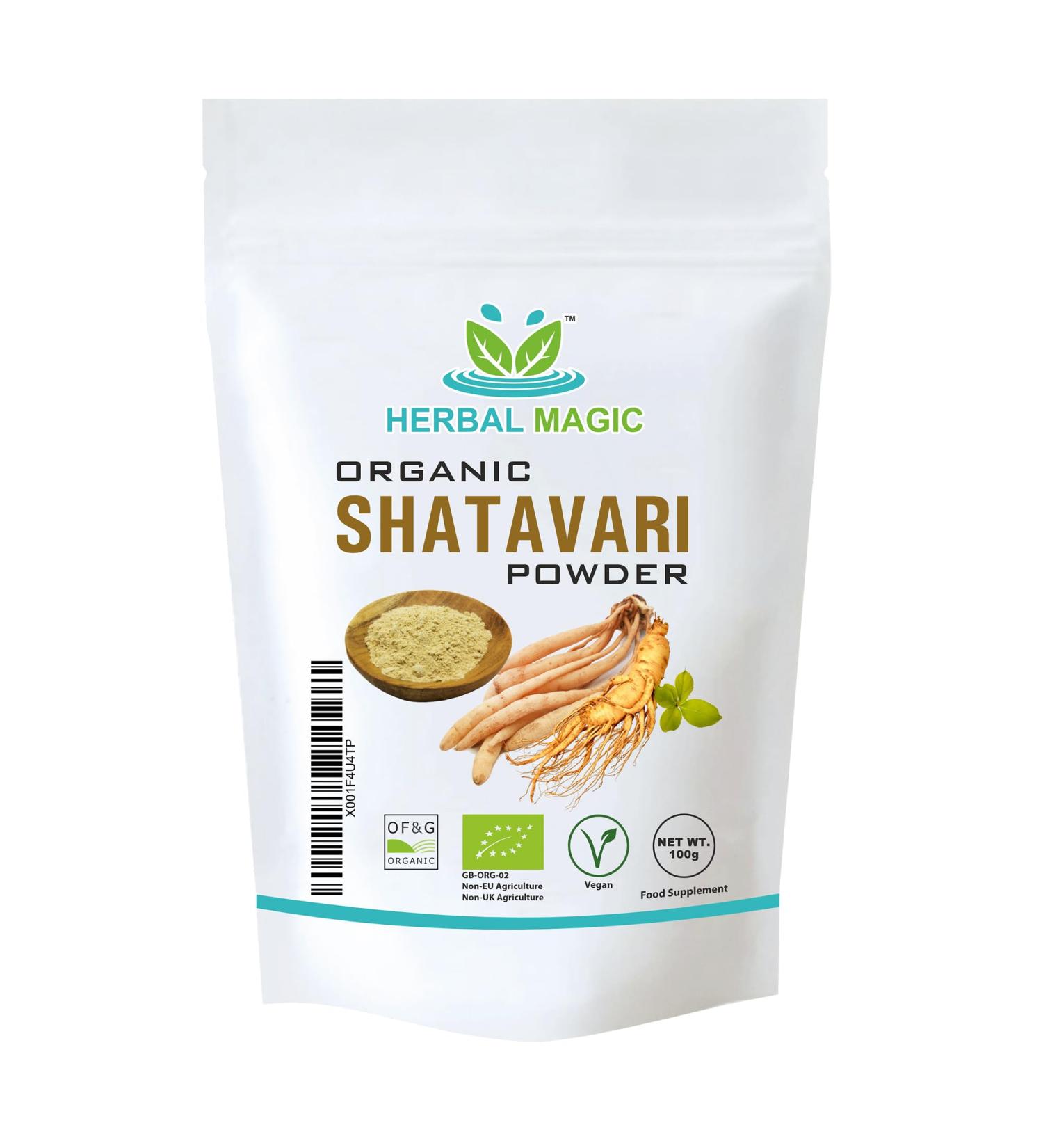 Herbal Magic's Organic Shatavari Root Powder(Asparagus racemosus)-Prized Herb in Ayurveda-Plant of 100 Roots superfood Combi with Milk& Honey - Free from Fillers&Preservatives-100g 100 g (Pack of 1) - Buy Online on GoSupps.com