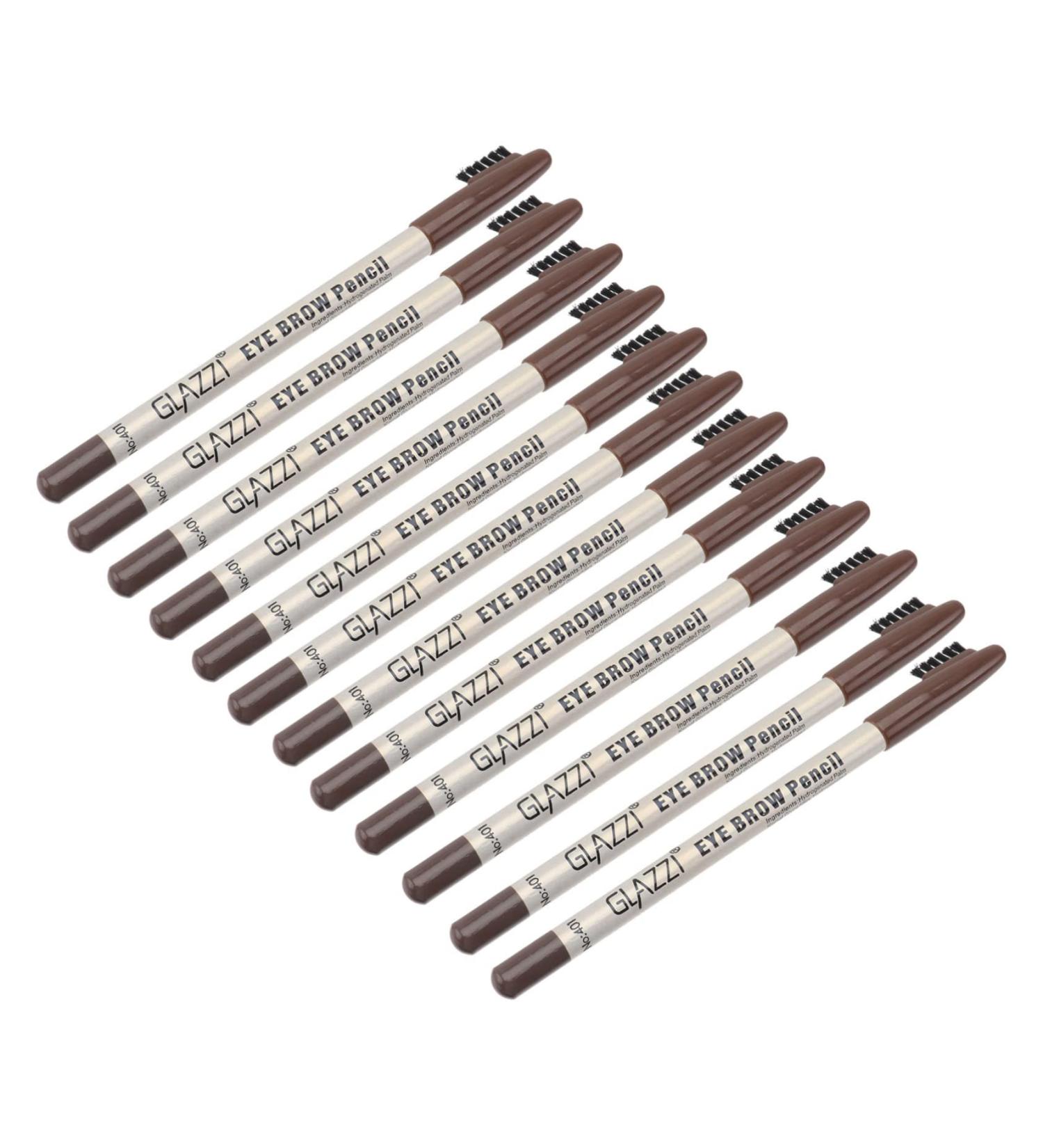 CANIGHT 12pcs Cosmetic Supplies Brow Pencil Brush Coffee Eyebrow Pencil Powder Wood - Buy Online on GoSupps.com
