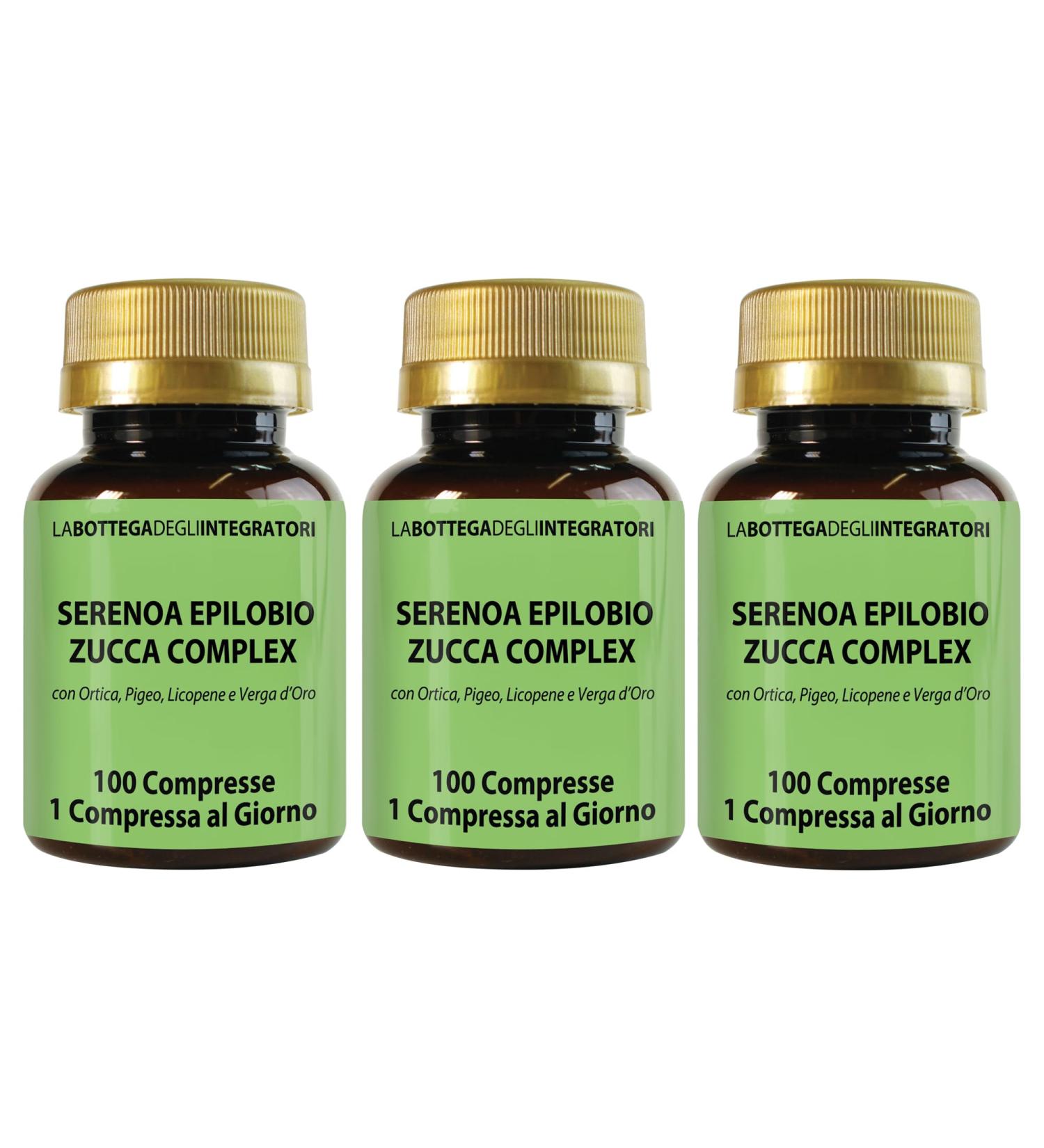 LABOTTEGADEGLIINTEGRATORI Serenoa Epilobio Pumpkin complex with nettle Pygeum Africanum Lycopene and Goldverga 300 tablets 1 per day Dietary supplement for the prostate and urinary tract - Buy Online on GoSupps.com