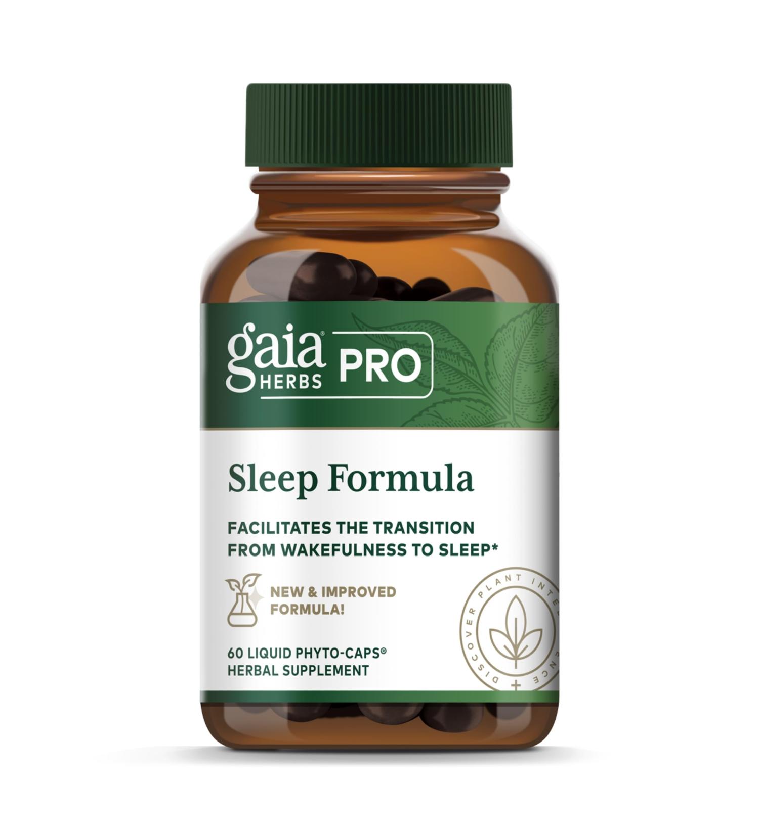 GAIA HERBS PRO Sleep Formula - Supports Restful Sleep & Relaxation for Occasional Sleeplessness* - Herbal Extracts with Valerian Root Passionflower & Lavender - Vegan Capsules - 60 Liquid Phyto-Caps - Buy Online on GoSupps.com