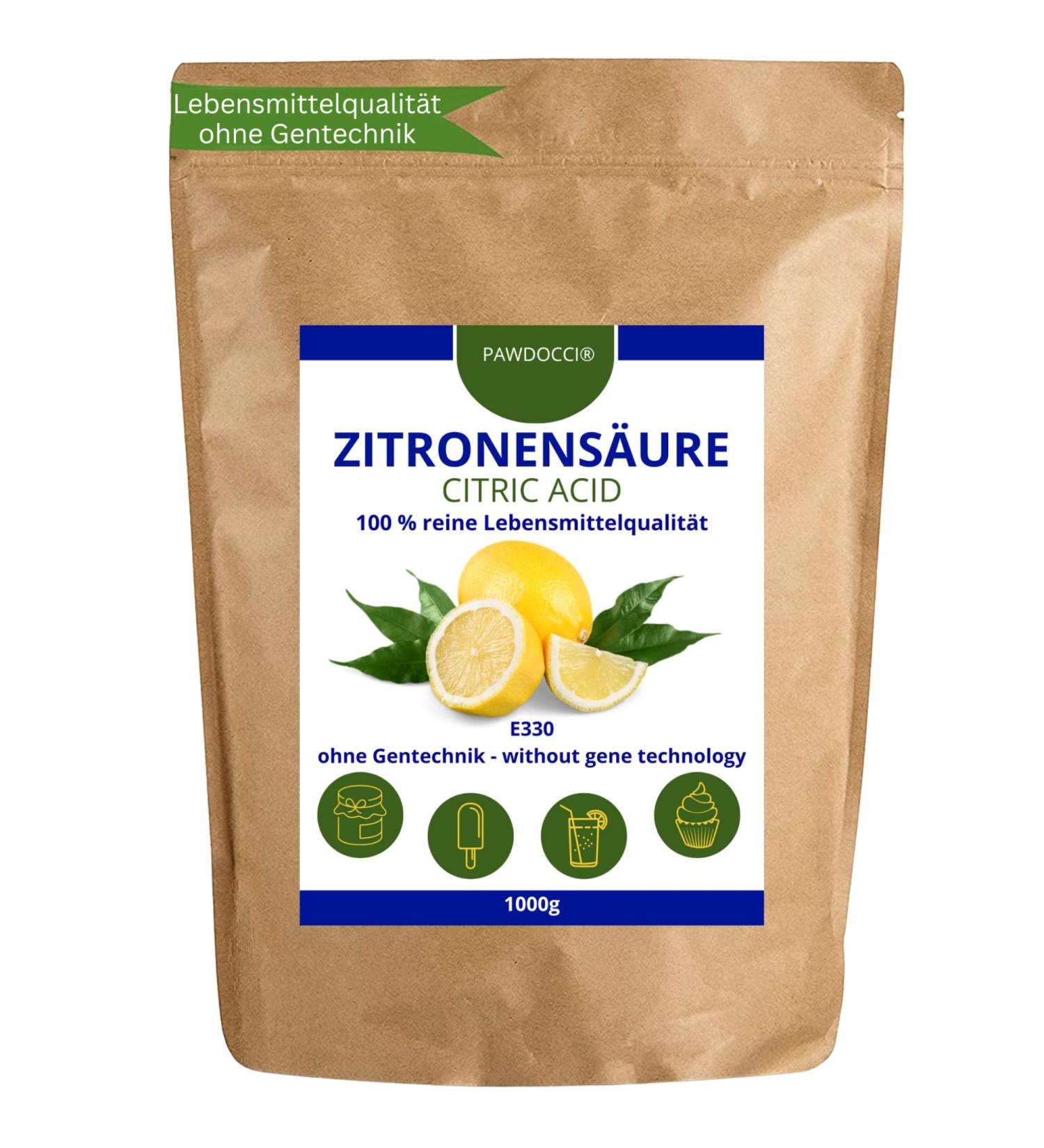 Buy 100% Pure Food-Grade Citric Acid Powder 1 kg | Natural Preservative for Cooking Baking & Home Remedies - Fast International Shipping - Buy Online on GoSupps.com