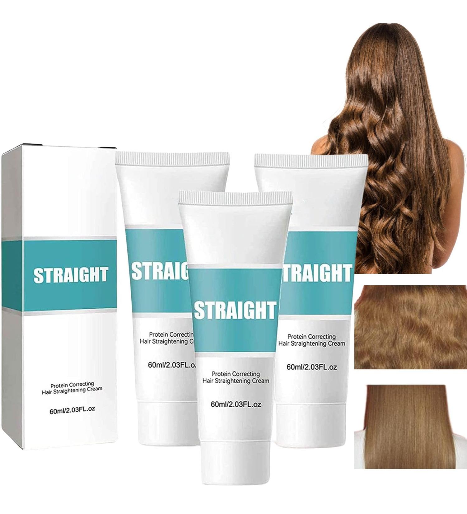 3PCS Protein Hair Straightening Cream - Nourishing Fast Smoothing Formula for All Hair Types - Collagen Infused Hair Straightener - Buy Online on GoSupps.com