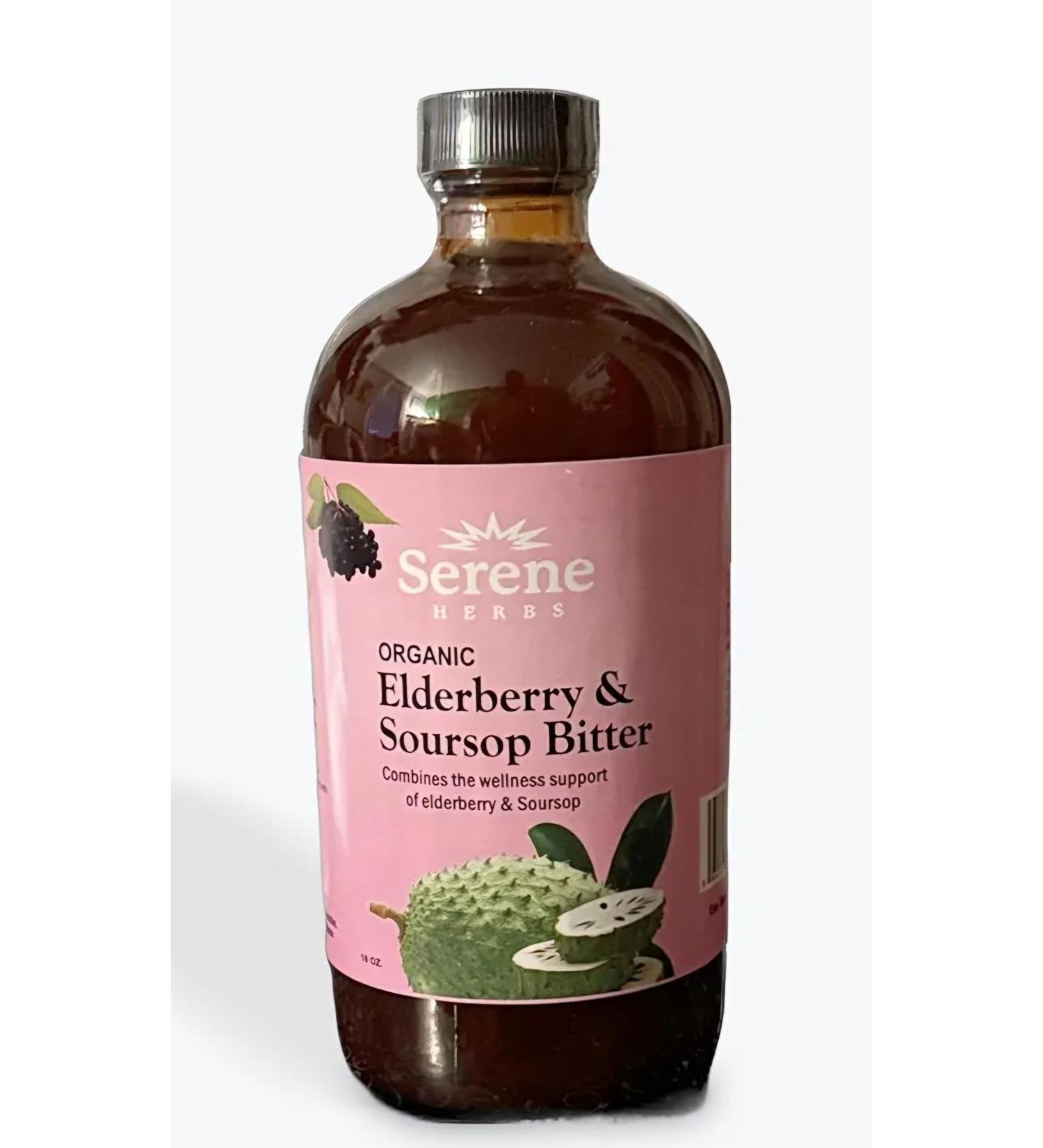 Organic Elderberry & Soursop Bitter Wellness Support 16 oz