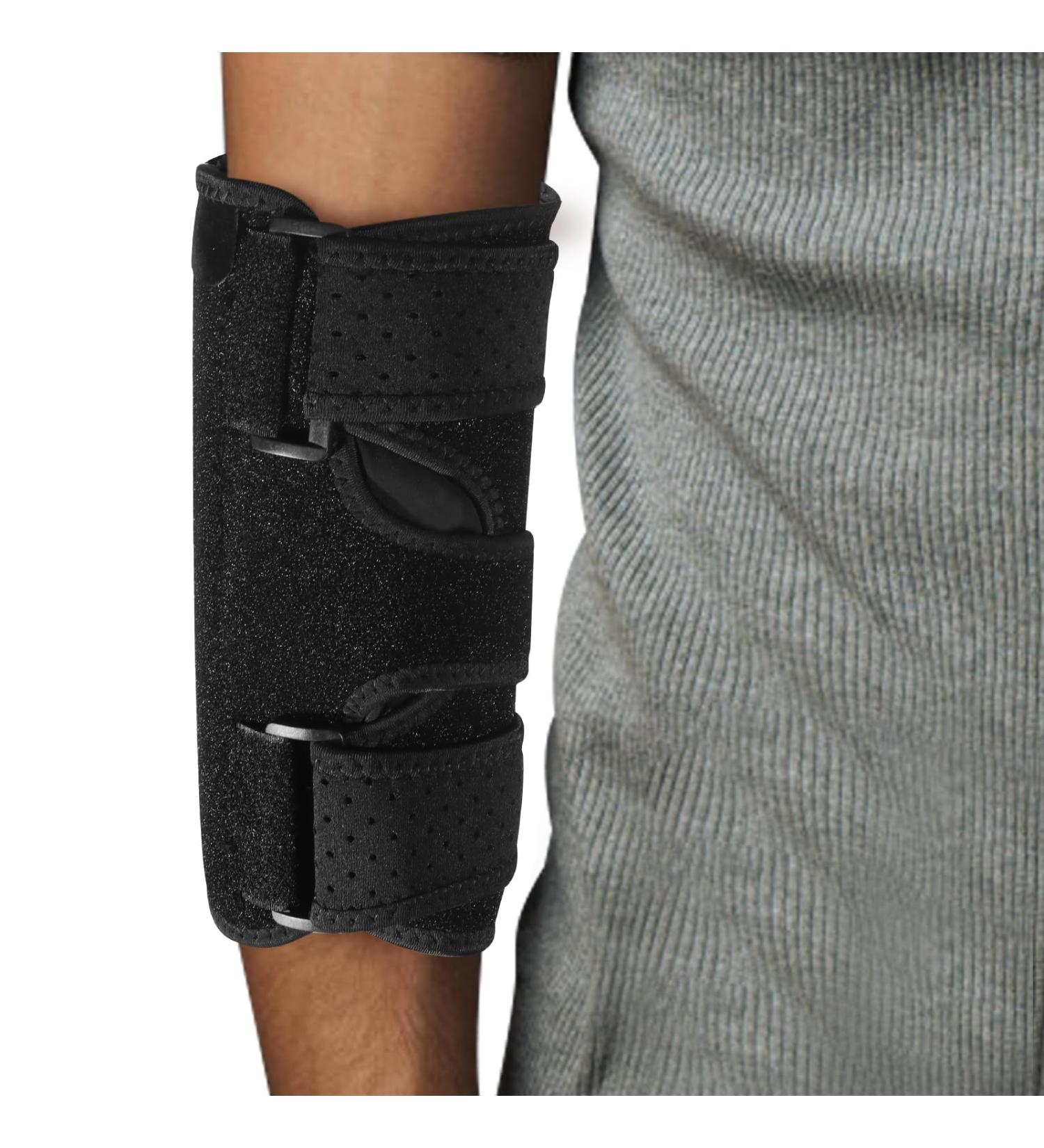 Elbow Brace Night Elbow Sleep Support Brace Adjustable Stabilizer with Removable Metal Splints for Cubital Tunnel Syndrome Elbow Splint for Ulnar Nerve Entrapment
