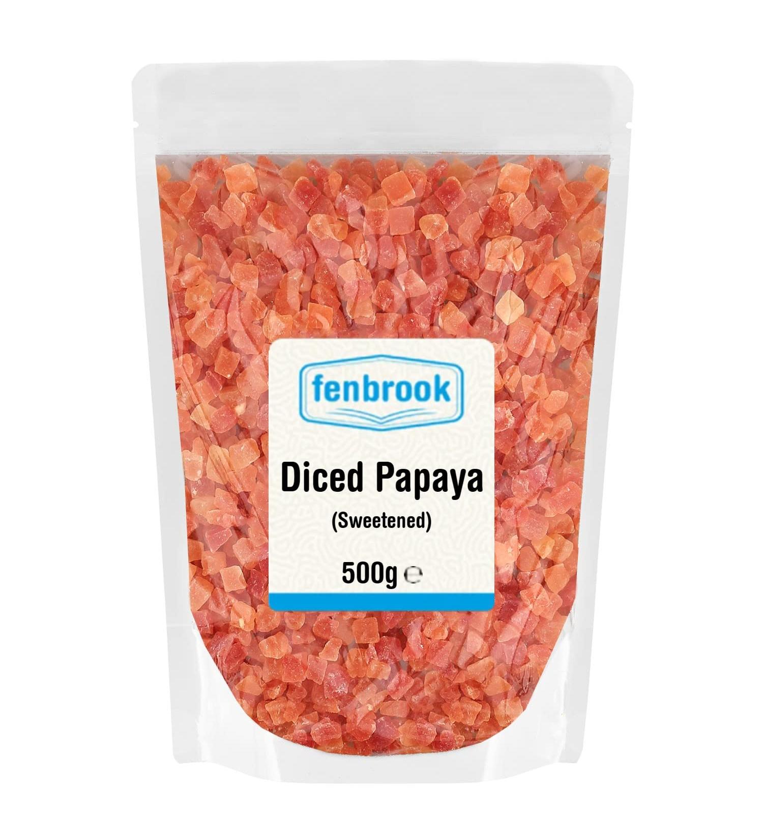 Diced Papaya Sweetened 500g by Fenbrook Organic - Buy Online on GoSupps.com