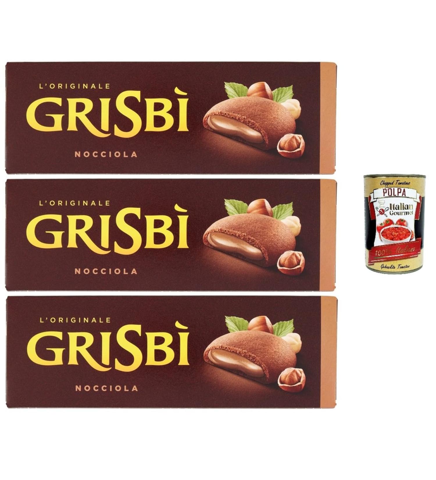  Italian Gourmet E.R. Grisb Nocciola Biscuits stuffed with hazelnut cream Italian cakes 3 x 135 g crispy on the outside and creamy on the inside by Matilde Vicenzi + Gourmet Italian Polpa 400 g - Buy Online on GoSupps.com