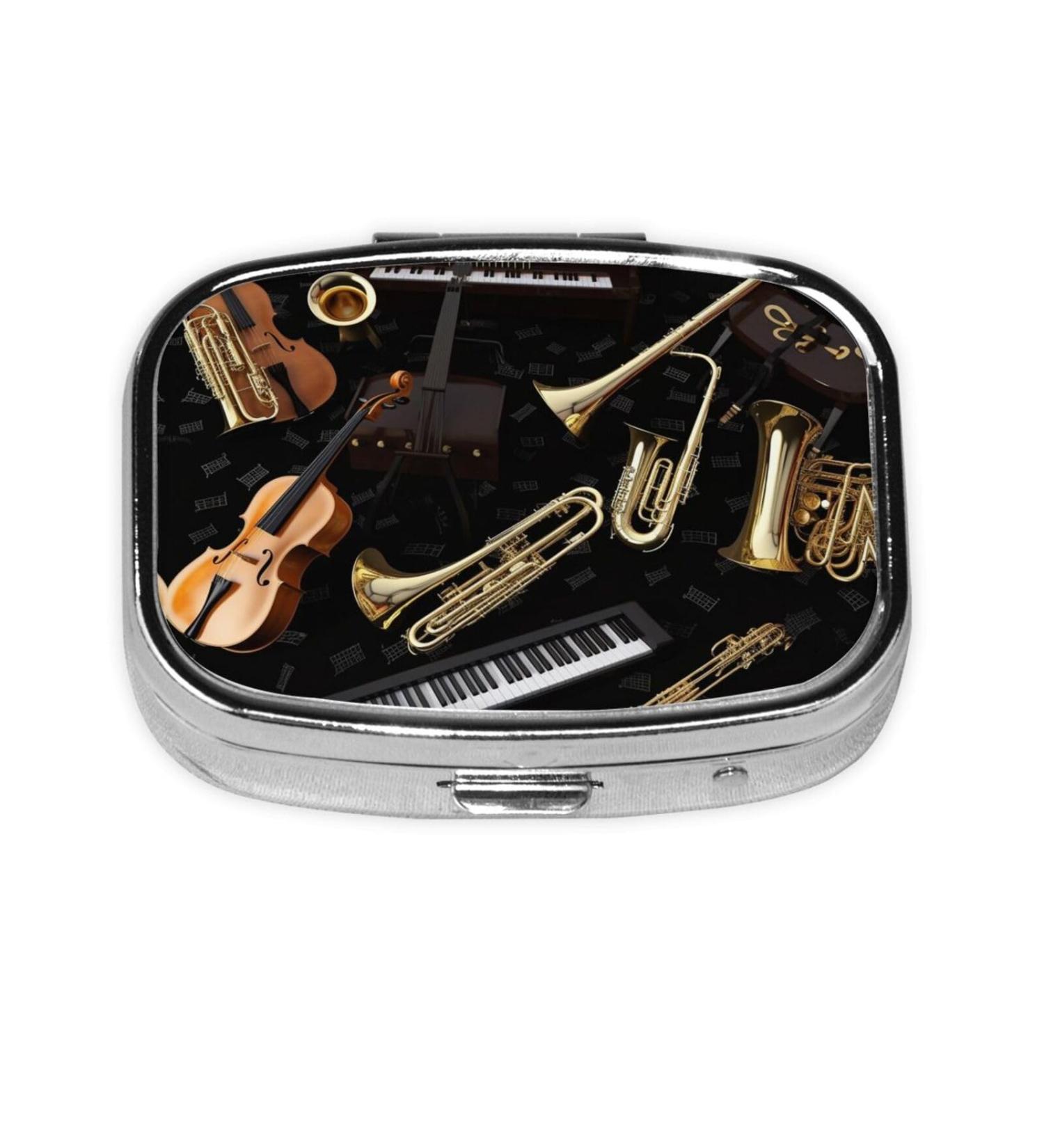 Musical Instruments 2 Compartment Pill Case | Cute Travel Pill Organizer & Gifts - Buy Online on GoSupps.com