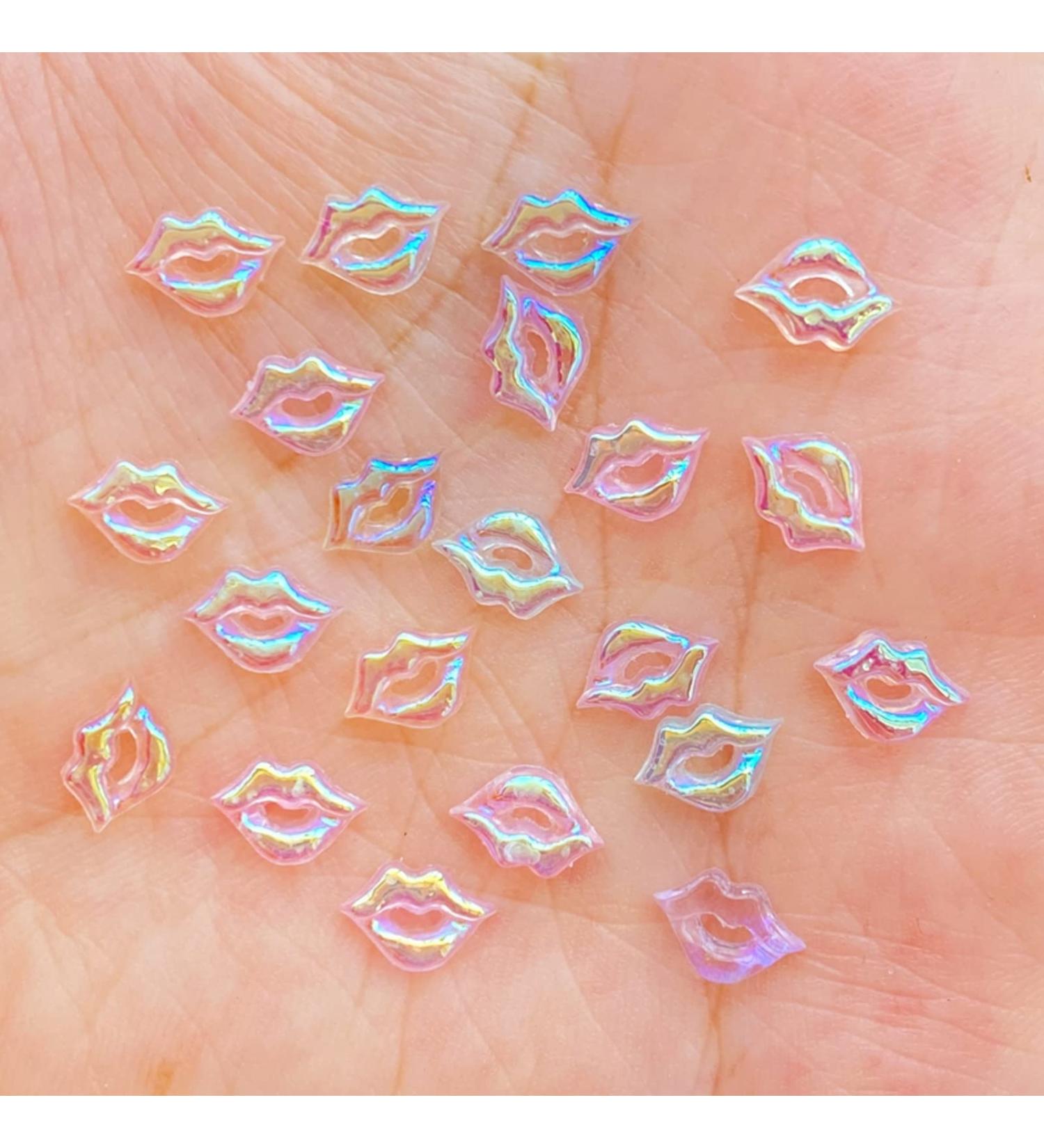 100 PCS 3D Lips Charms Kawaii Nail Rhinestones - Valentine's Day Nail Art Decoration - Buy Online on GoSupps.com
