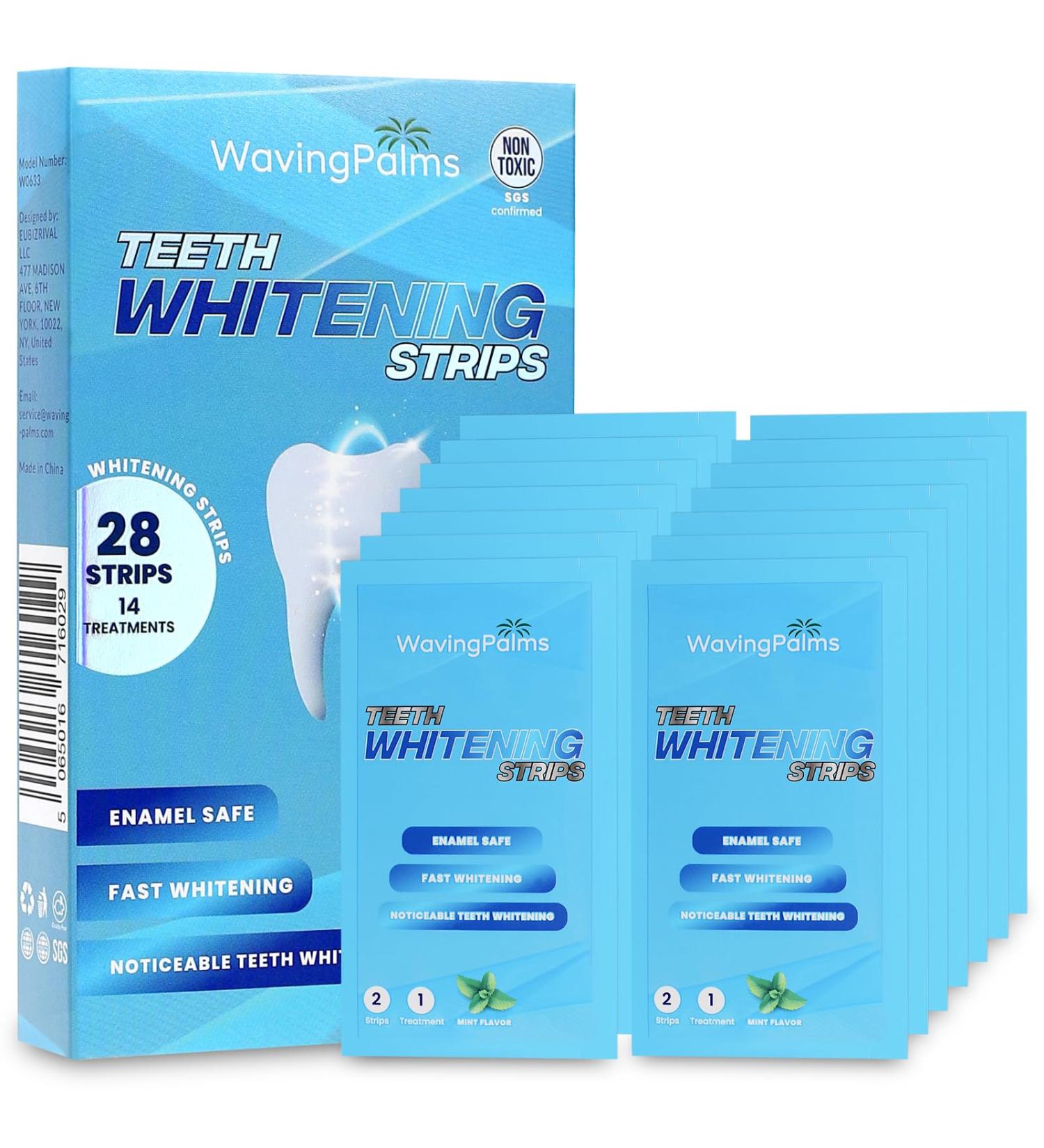 Waving Palms Teeth Whitening Strips - 28 Professional Blue Teeth Whitening Strips for a Bright Smile | Fast International Shipping - Buy Online on GoSupps.com
