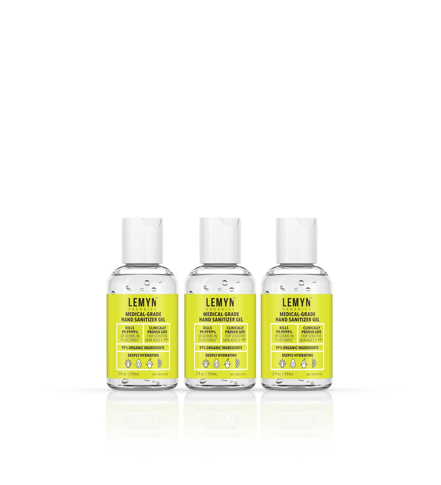 Lemyn Organics 97% Organic Medical Grade Hand Sanitizer Gel - 2 fl.oz. (Pack of 3) - Buy Online on GoSupps.com