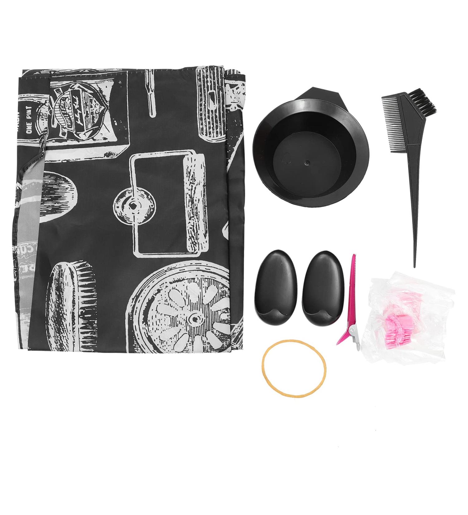 1 Set Hair Coloring Tools Diy Hair Dye Tool Hairdressing Cape Hair Dying Bowl Hair Cutting Apron Salon Dye Brush Hair Dye Shawl Black Outfit Perm Dyeing Plastic Brush Comb - Buy Online on GoSupps.com