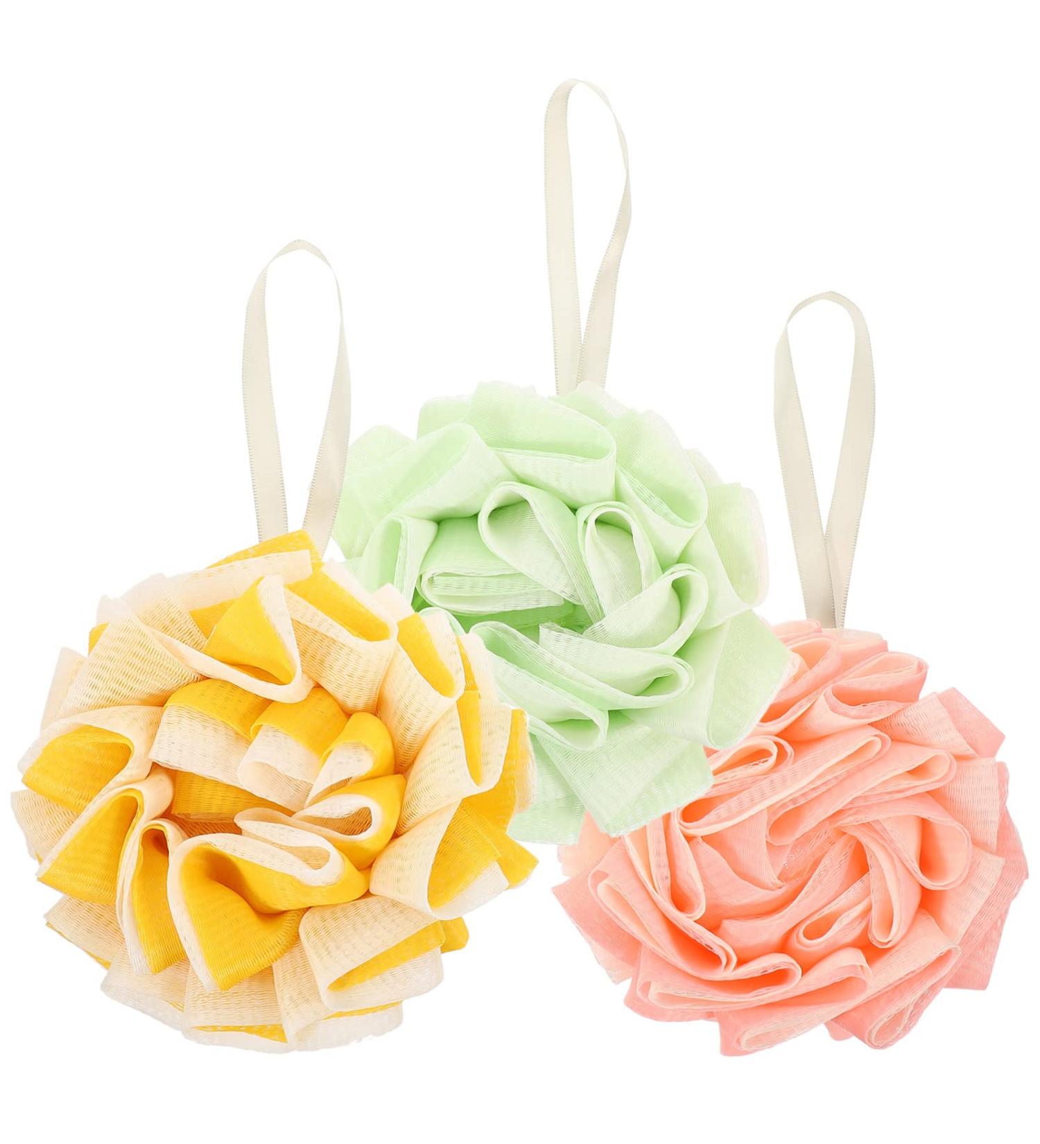 FOMIYES 3pcs Bath Flowers - Loofah Sponge & Exfoliating Body Scrubber for Men & Kids | Shower Accessories & Cleaning Supplies - Buy Online on GoSupps.com