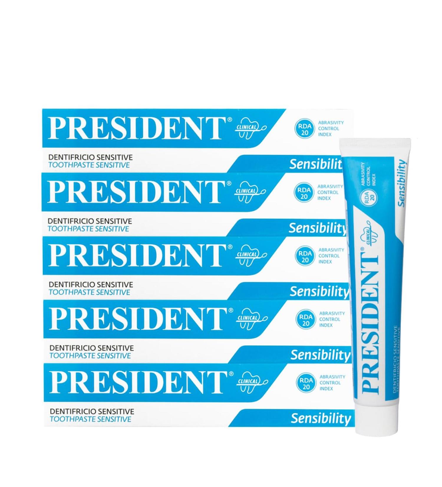President set with 5 sensitive teeth for sensitive teeth and gums.Gentle fast relief for tooth sensitivity and protects the gums.RDA 20. 5 x 75 ml