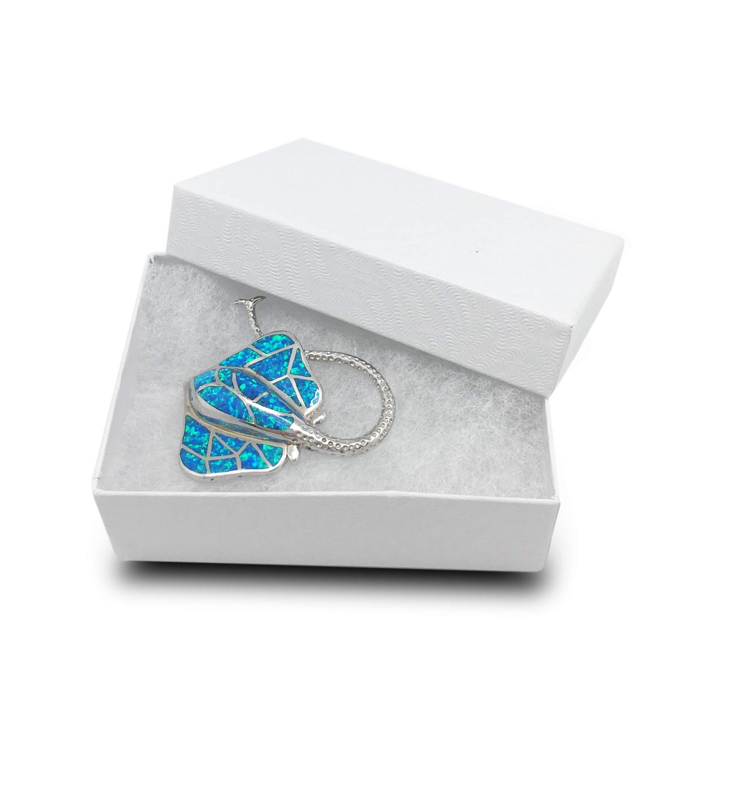 100 Pack White Swirl Cardboard Jewelry Boxes with Cotton - 3 1/4 x 2 1/4 x 1 - The Display Guys - Buy Online on GoSupps.com