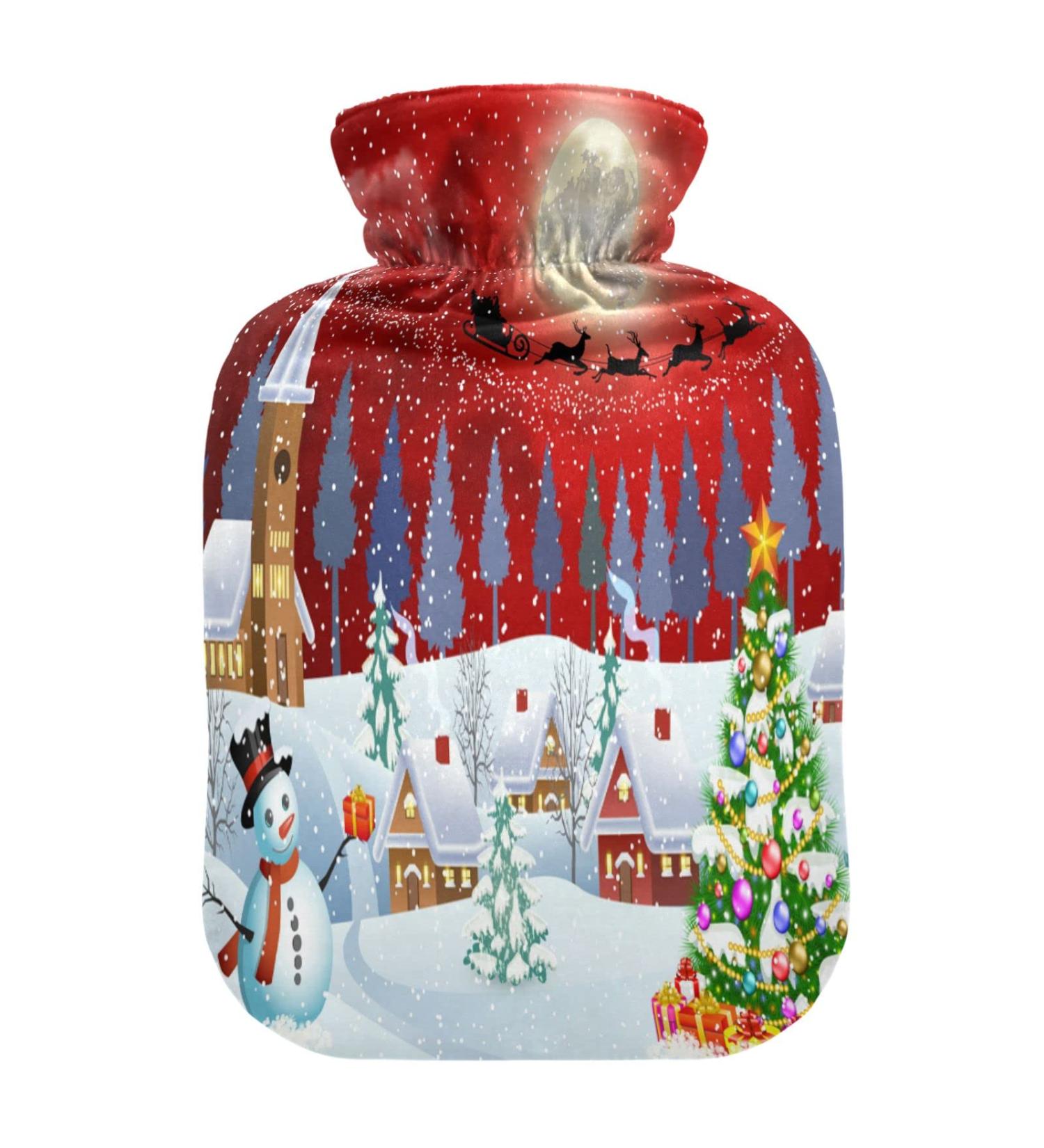Christmas Tree Snowman Heat Bottle | 1L Pain Relief Water Heating Cushion & Bed Warmer - Ideal for Heat & Cold Therapy - Buy Online on GoSupps.com