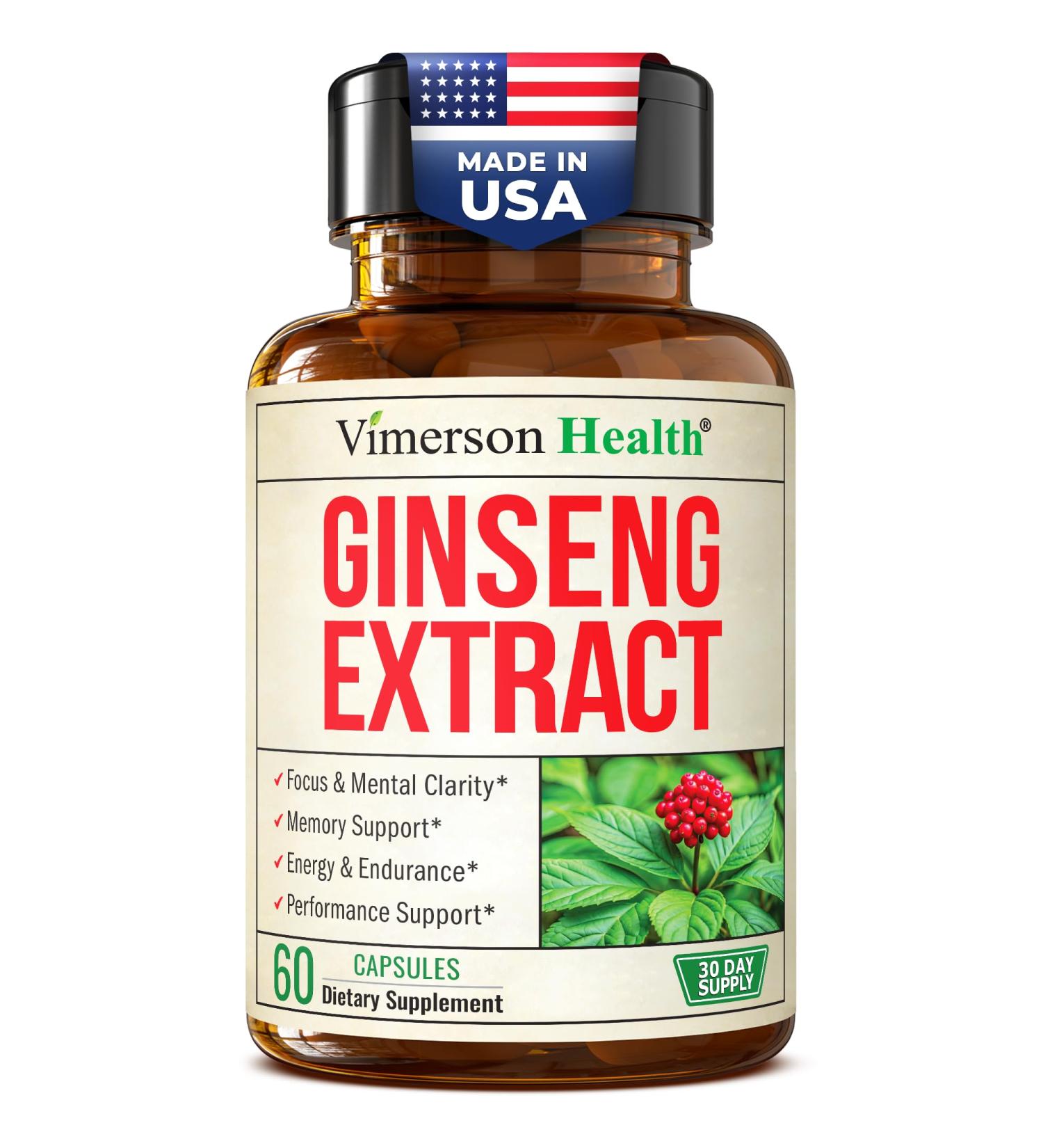 Full-Spectrum Panax Ginseng for Men & Women 1000mg (10% Stem & Leaf Extract) Korean Ginseng Supplement for Focus Energy Performance & Mental Clarity Support Memory Supplements with Asian Ginsing - Buy Online on GoSupps.com