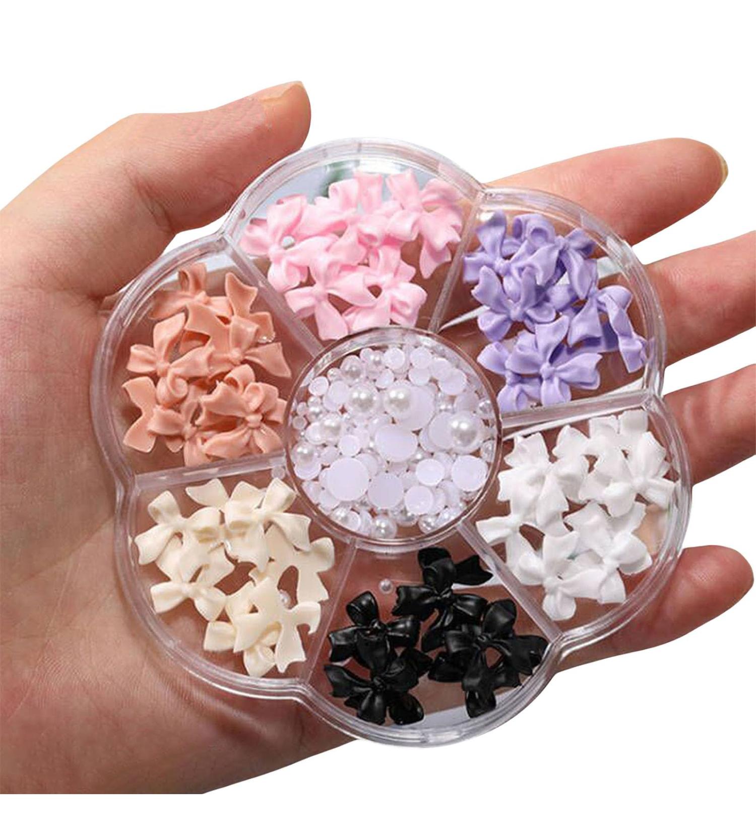 Buy Resin Nail Art Charms - 7 Grille Bowknot Nail Decorations for Women & Girls | DIY Nail Art (D Pattern) - International Shipping Available - Buy Online on GoSupps.com