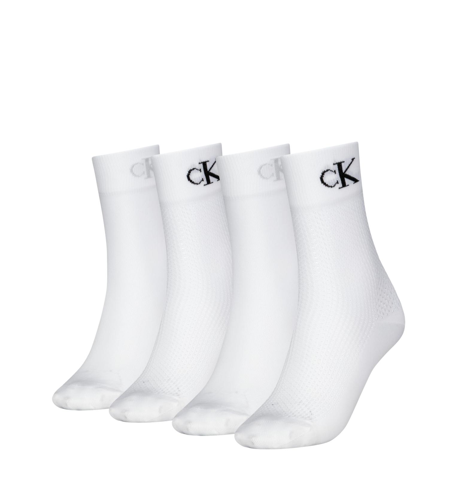 Calvin Klein Women's Classic Socks White/Black One Size (Pack of 4)