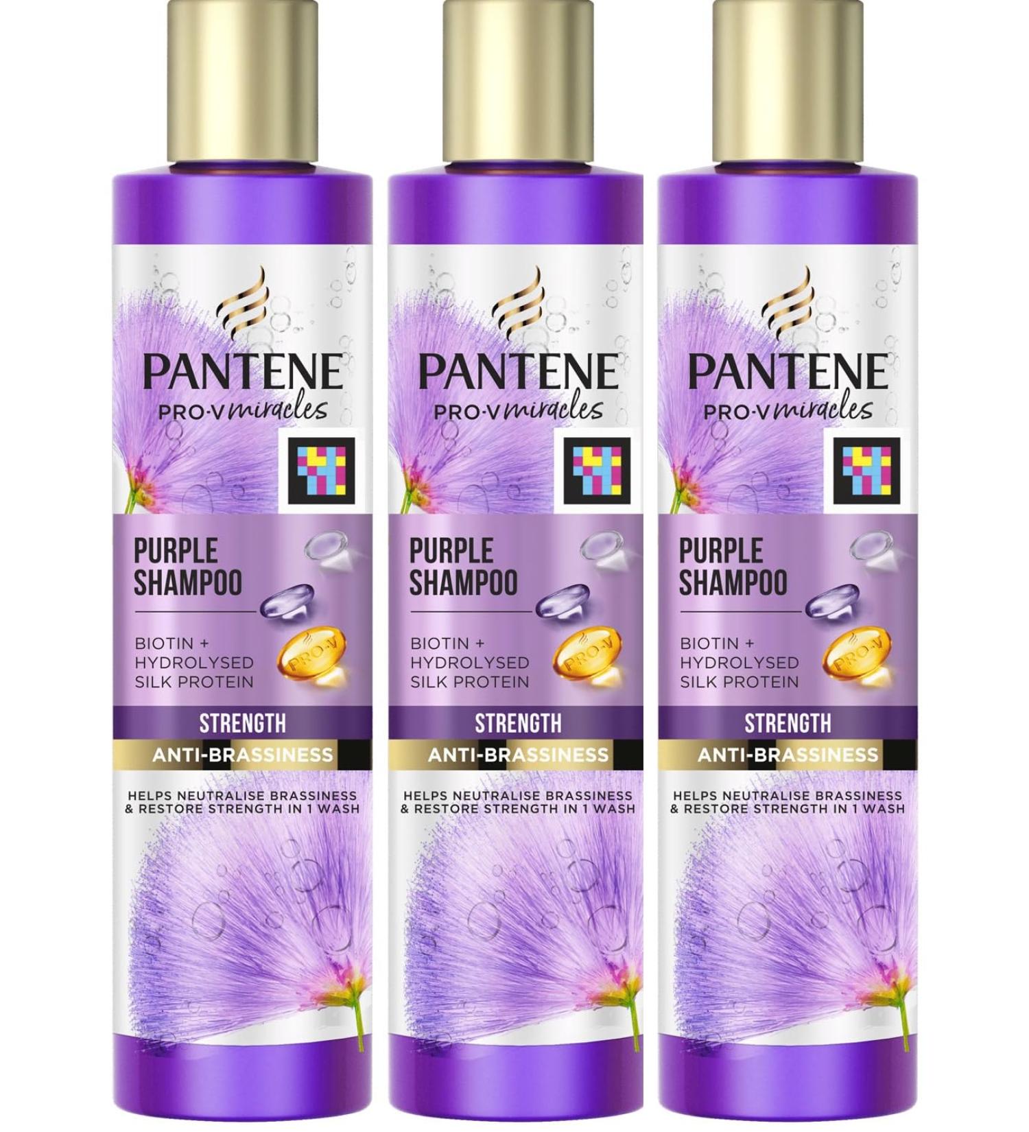 Pantene Pro-V Miracles 3 Pack Anti-Milt Restoring Shampoo Purple 225ml