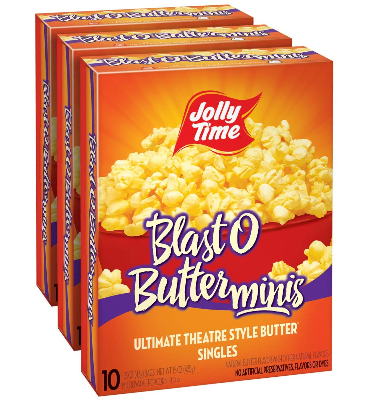 JOLLY TIME Natural Mini Microwave Popcorn - 30 Bags (3 Pack) | Healthy Snack - Buy Online on GoSupps.com
