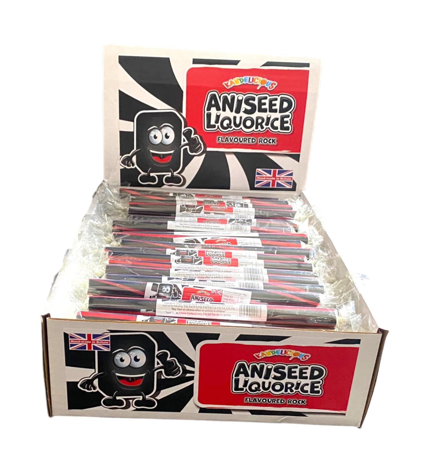 50 X Aniseed Liquorice Rock Sticks Handmade Traditional Rainbow Classic Sweets Retro Seaside Gift Wholesale Confectionery - Buy Online on GoSupps.com