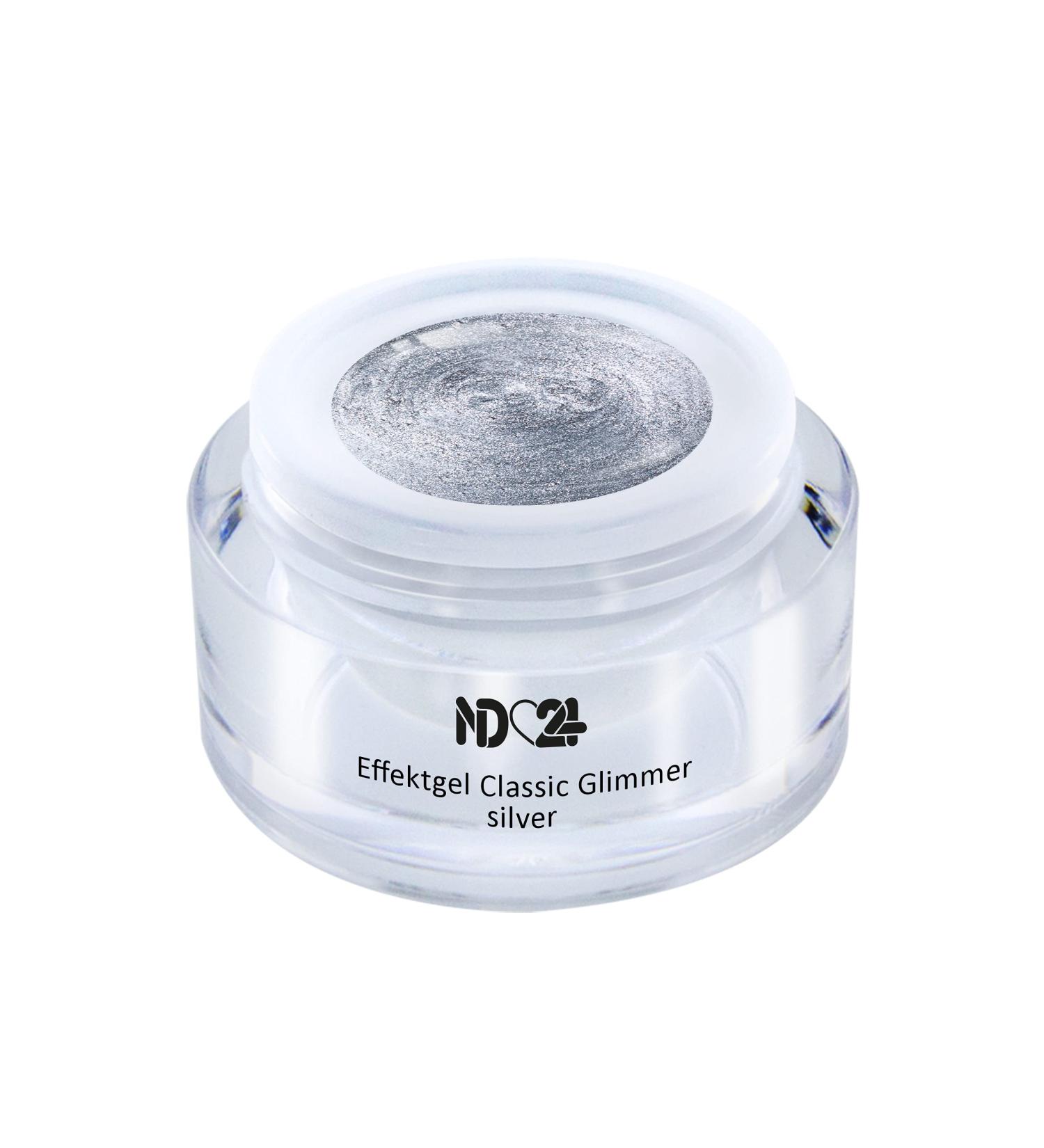 UV LED Effect Gel Classic Glimmer Silver - Studio Quality Gel from Germany - 5ml - Perfect for Professional Nail Art - Buy Online on GoSupps.com