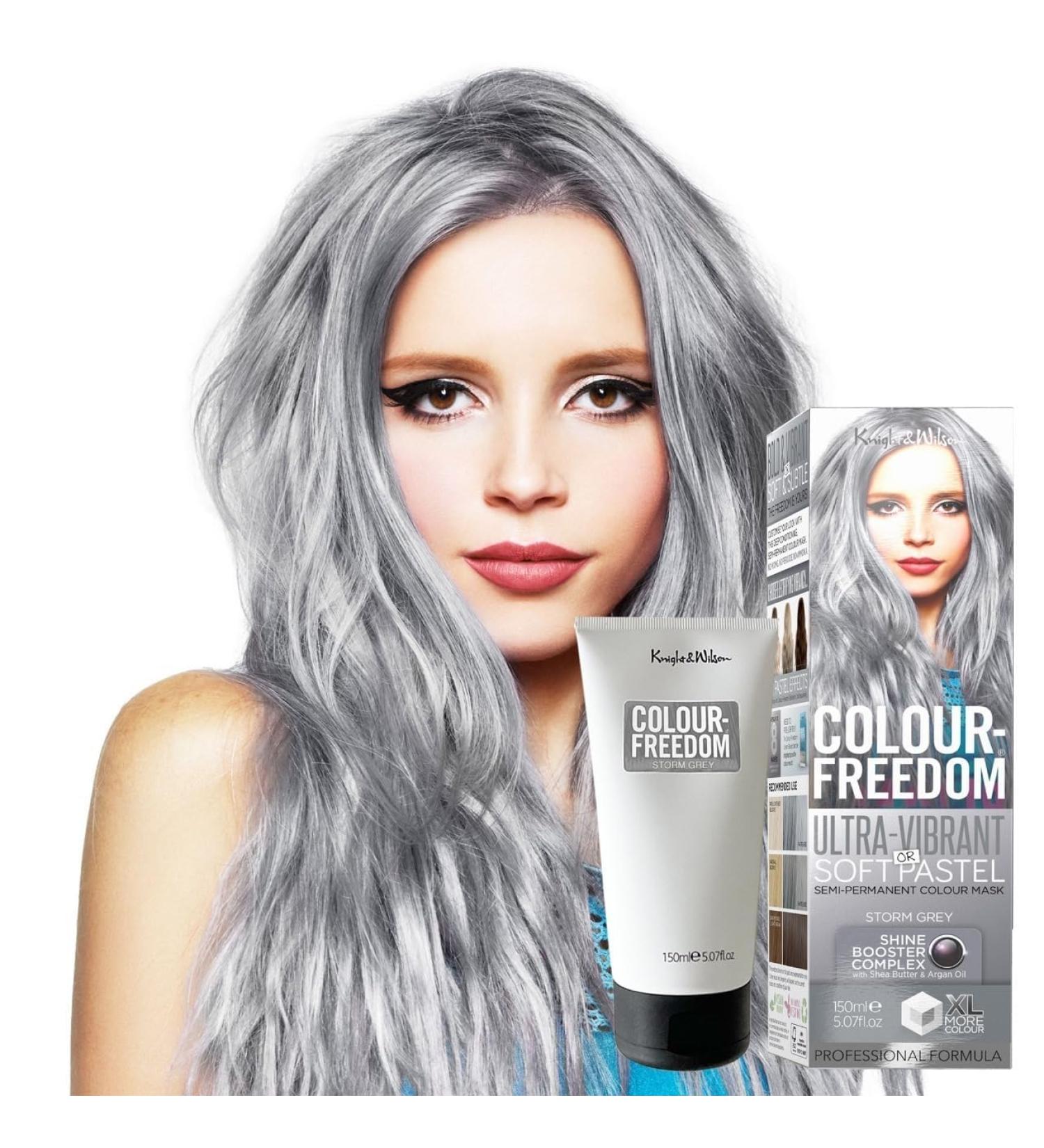 Knight & Wilson Colour-Freedom Storm Grey 150ml - Semi-Permanent Vegan Hair Colour with Shine Booster - Ammonia-Free, Lasts Up To 10 Washes - Buy Online on GoSupps.com