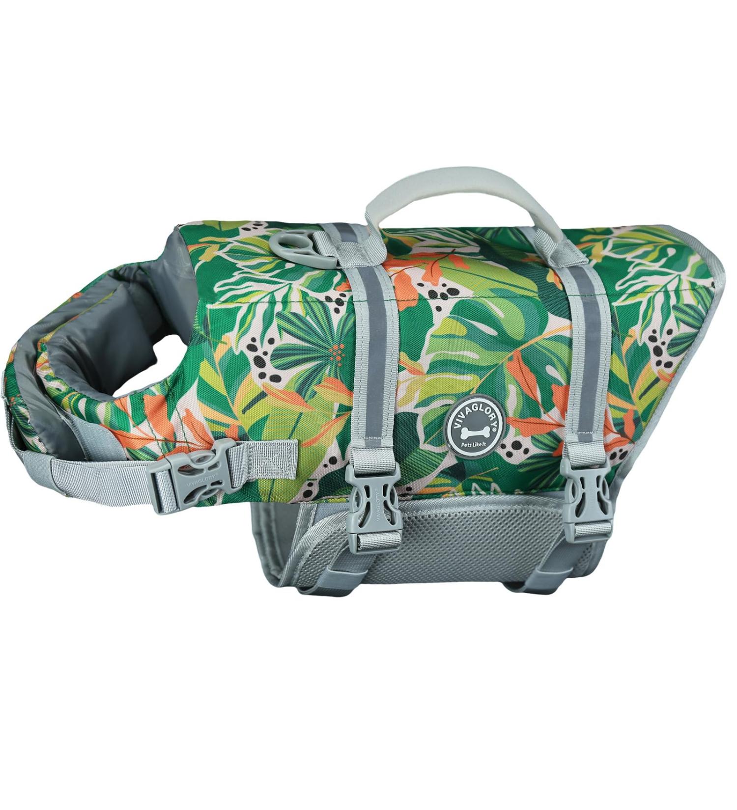 Vivaglory Ripstop Dog Rescue Vest XL - Buoyant & Visible for Small Medium Dogs - Perfect for Boating - Green (78-96cm Chest Circumference) - Buy Online on GoSupps.com