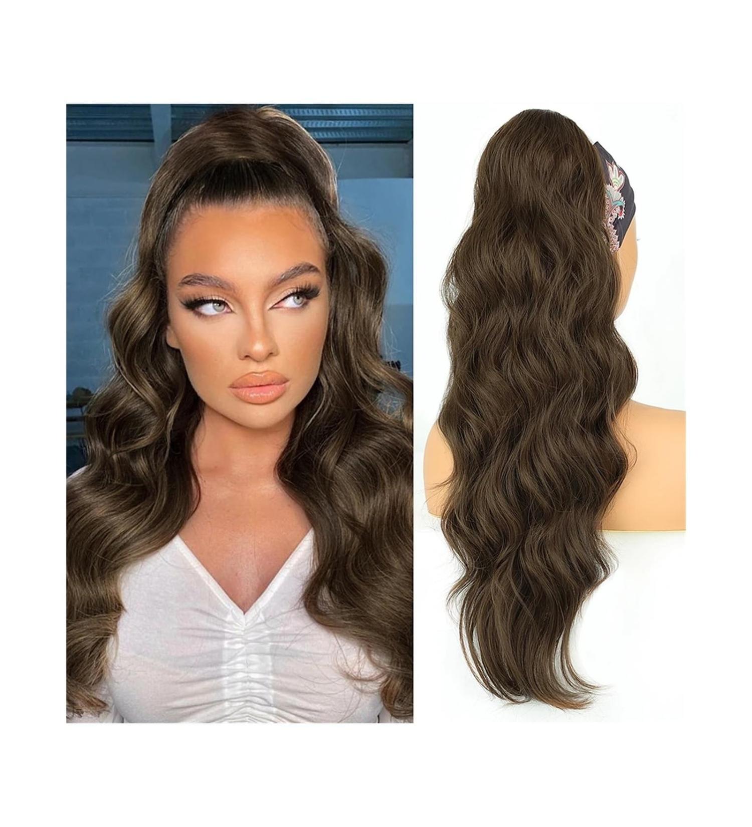 Ponytail Extension Long Wavy Ponytail Hair Extensions 26 Inch Synthetic Drawstring Ponytail Clip in Wave Ponytail Hairpiece for Black Women Ponytail Hairpiece for Women (Color : 8 Size : 26inches 26inches 8 - Buy Online on GoSupps.com