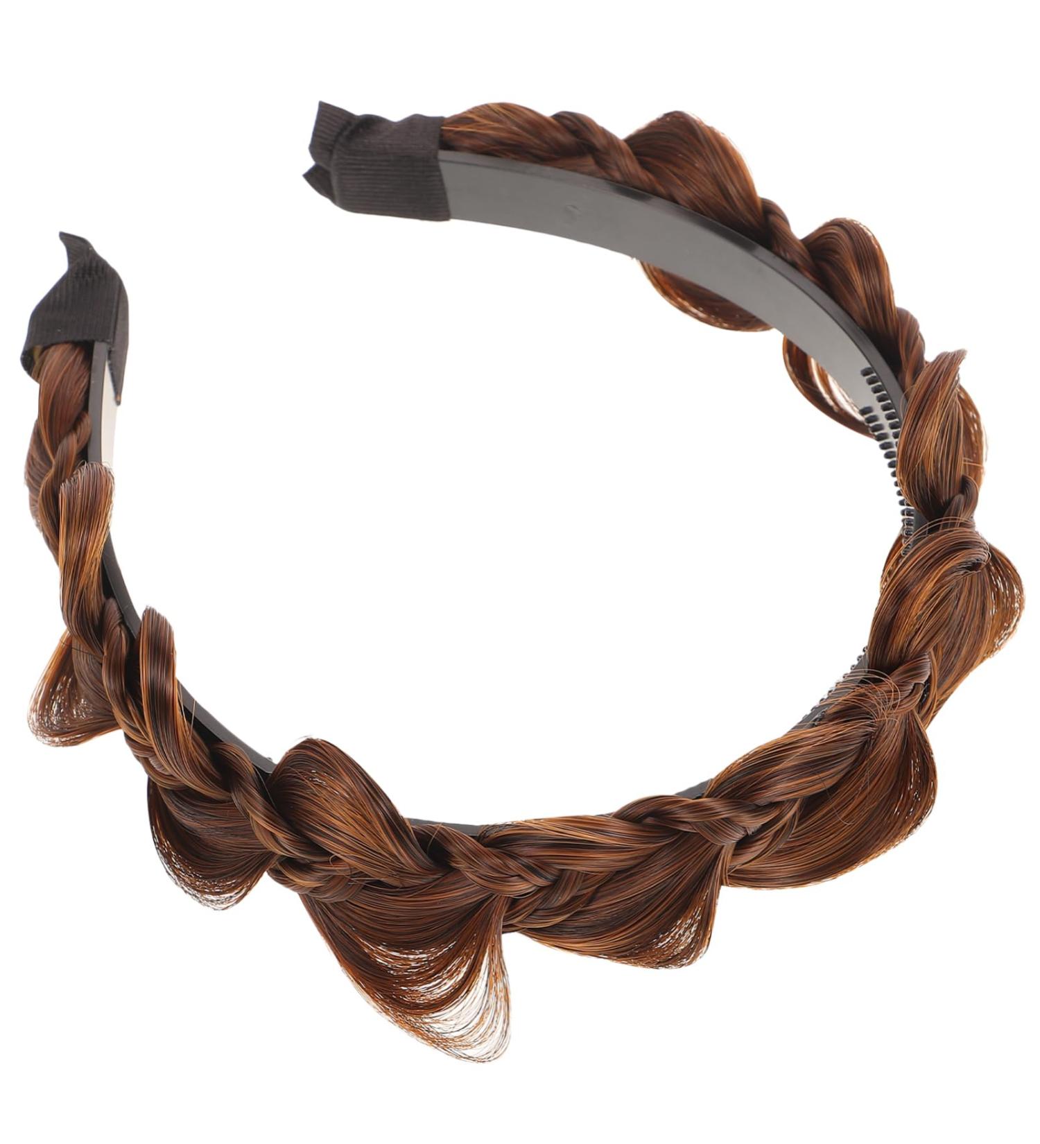 Didiseaon Herringbone Headband Braid Headband with Teeth Women Hair Hoops Synthetic Hair Headband Braided Wig Headband Hair Accessory for Women Headdress Braided Hair Headband - Buy Online on GoSupps.com