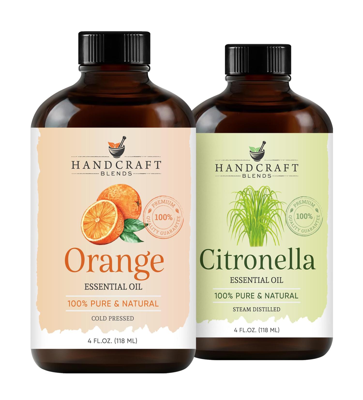 Handcraft Blends Sunset Garden Set: Citronella and Orange Essential Oils (2 x 4 Fl Oz) 100% Pure & Natural for Diffuser Aromatherapy and DIY Projects - Buy Online on GoSupps.com