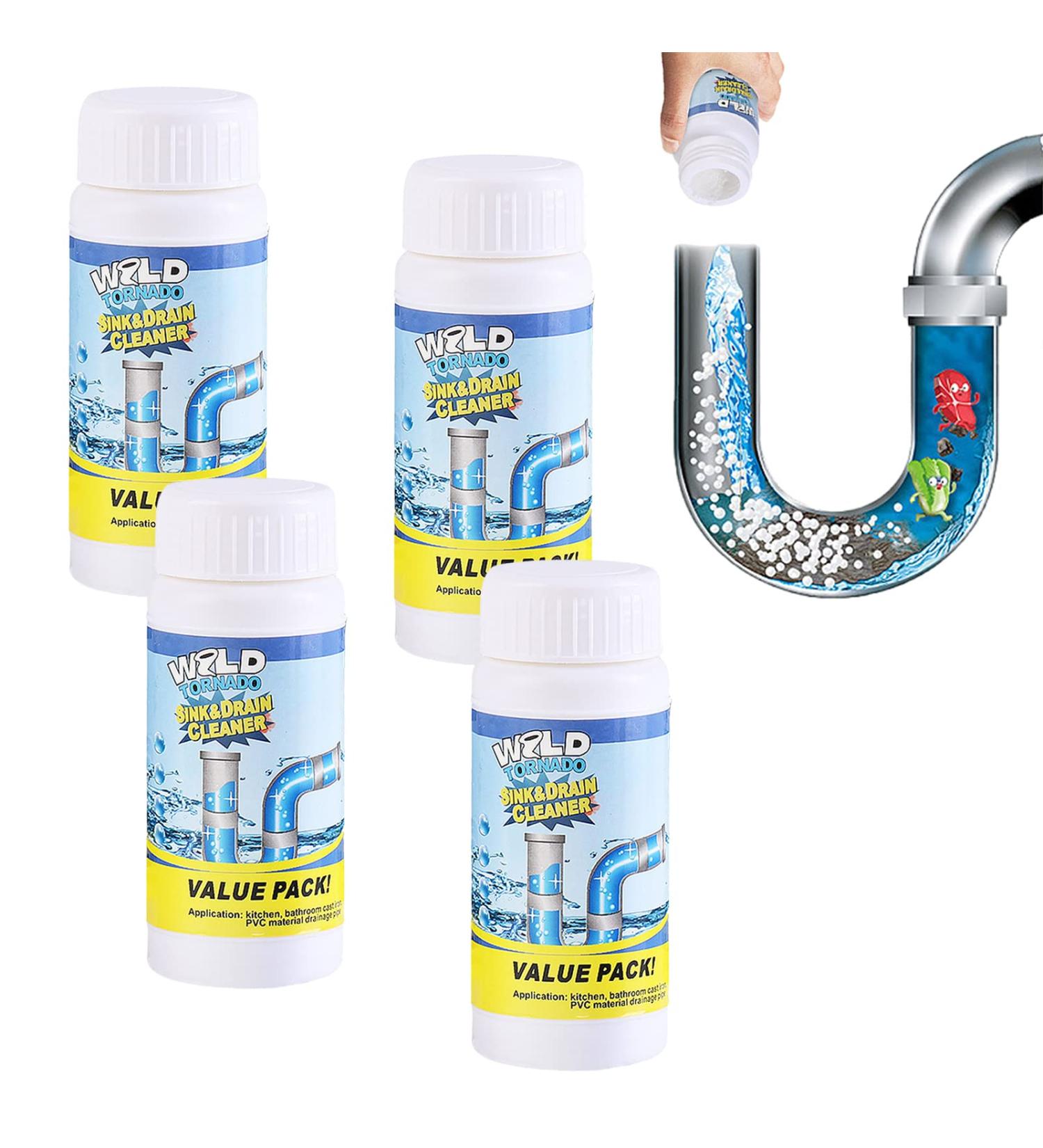 Powerful Sink & Drain Cleaner Pipe Dredge Deodorant Powerful Drain Blockage Cleaner Sink Cleaner Powder for Kitchen Toilet Pipes Dredging (4Pcs) - Buy Online on GoSupps.com