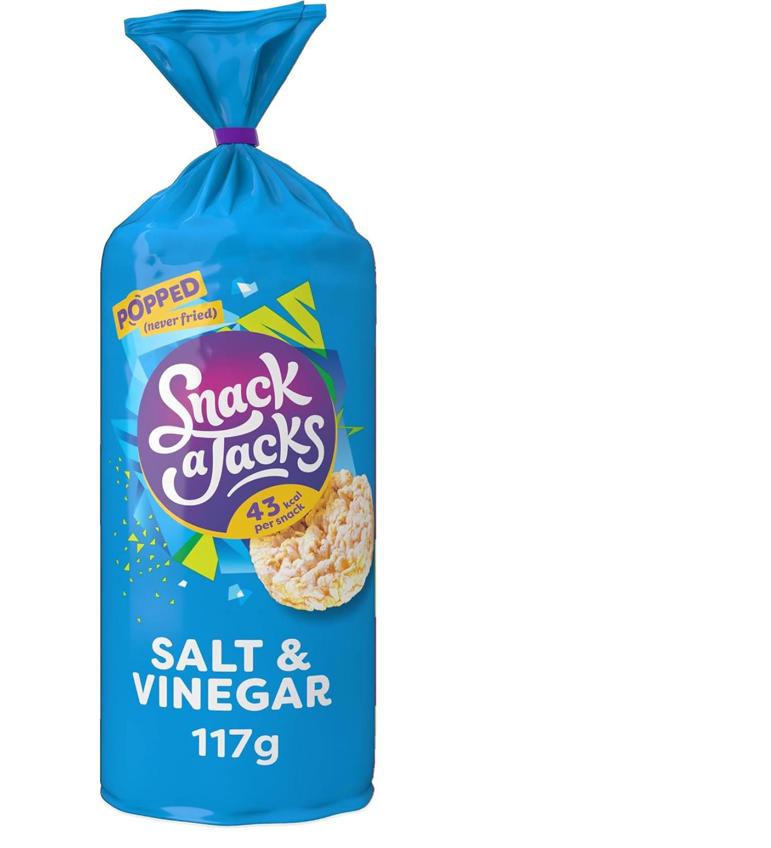 Snack a Jacks Salt and Vinegar Sharing Rice Cakes Crisps - 4.12 Oz - Buy Online on GoSupps.com