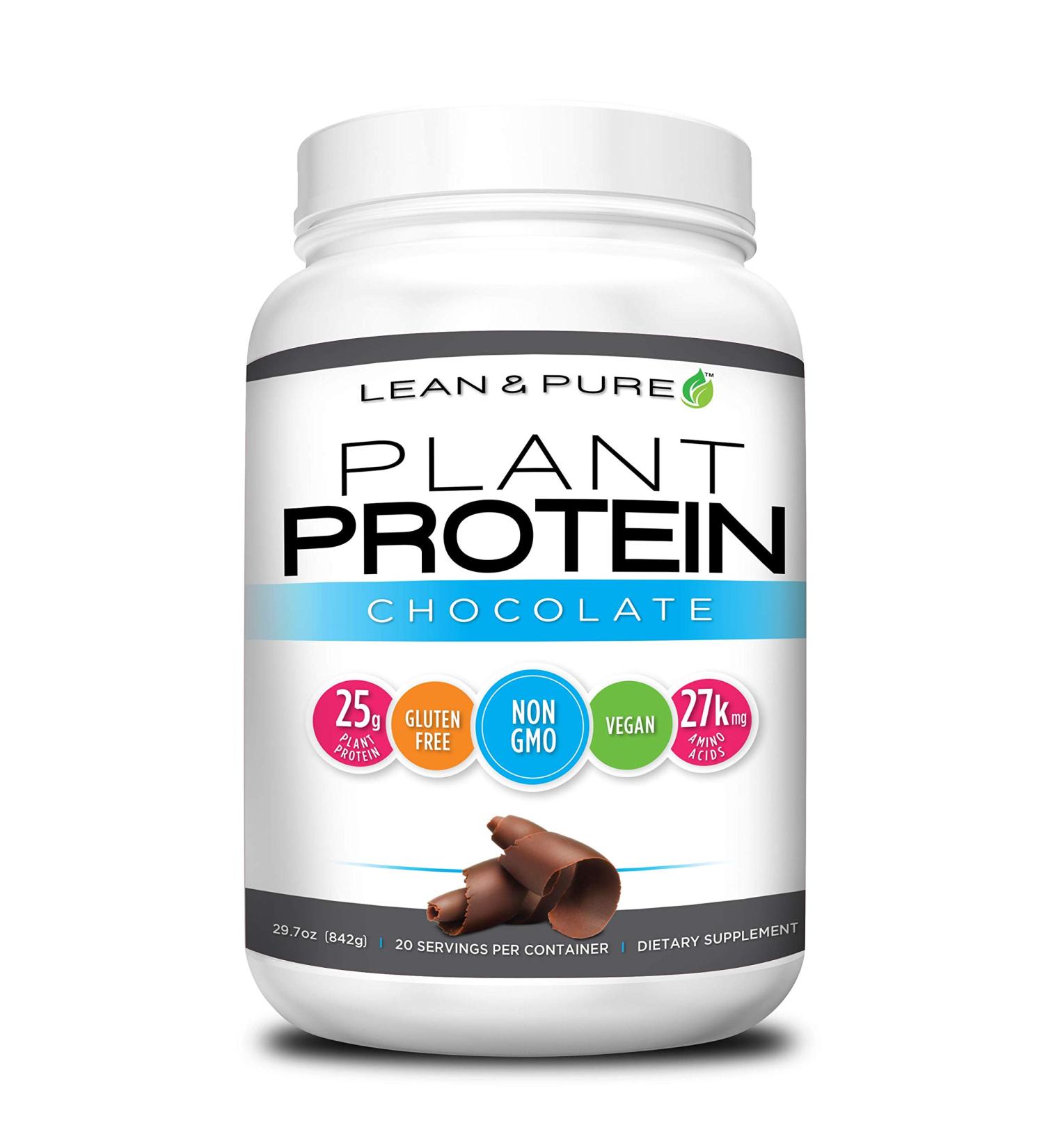 Lean & Pure Plant Protein - 25g Protein Non-GMO Vegan Gluten-Free Low Carb - 842g Chocolate - Buy Online on GoSupps.com