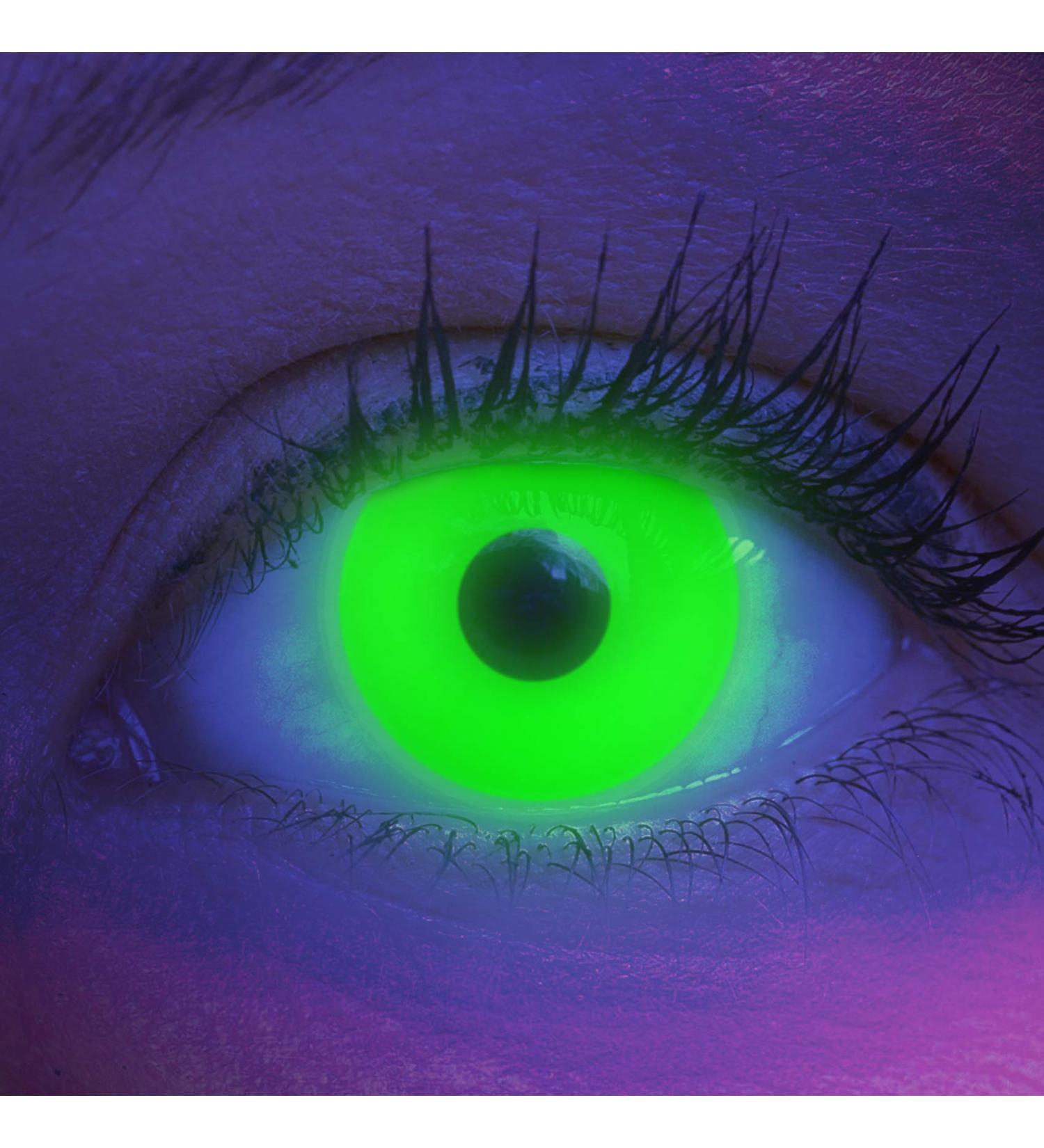 Buy Colored UV Contact Lenses - Green Black Light Glow - Annual Quality for Halloween & Festivals - Includes Lens Containers - Buy Online on GoSupps.com
