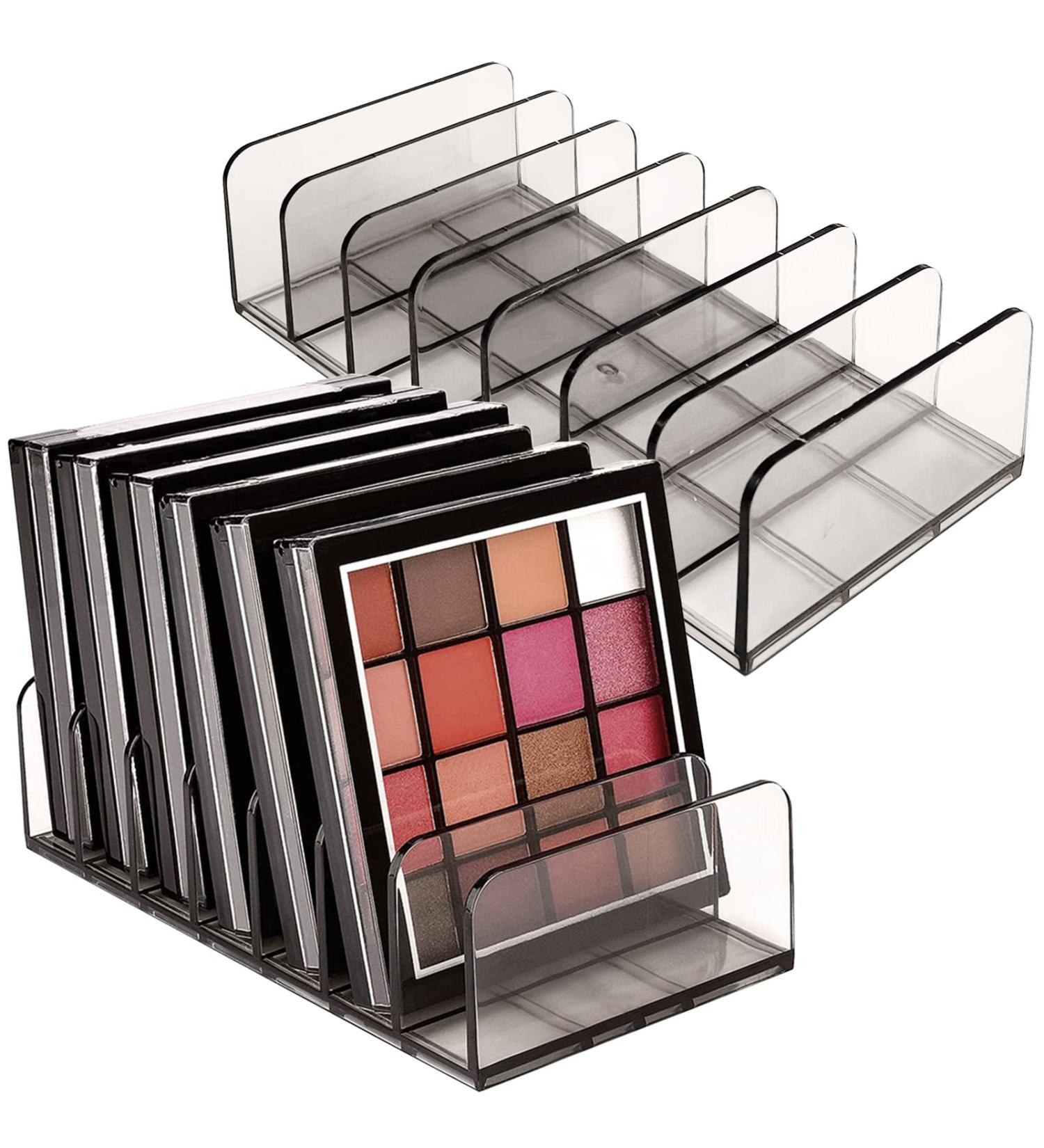 Makeup Palette Organizer(2 Pack) Acrylic Eyeshadow Palette Pallet 8 Sectons BPA-Free Divided Make Up Blush Contour Storage Holder Cosmetic Eye Shadow Display Stand Clear Rack Vanity Holder(Grey). Y002 - Buy Online on GoSupps.com